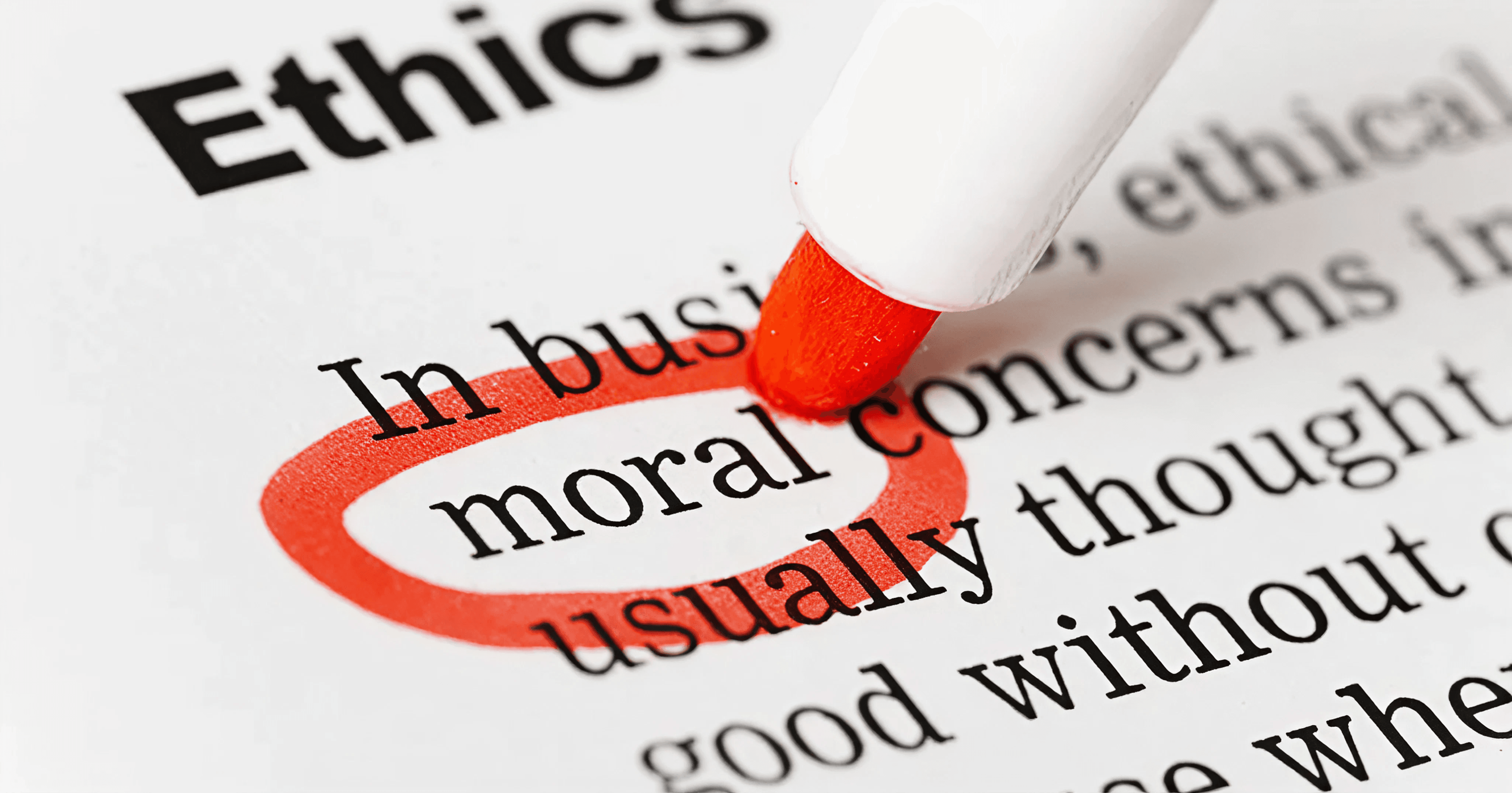 Definition of ethics with focus on moral concerns highlighted