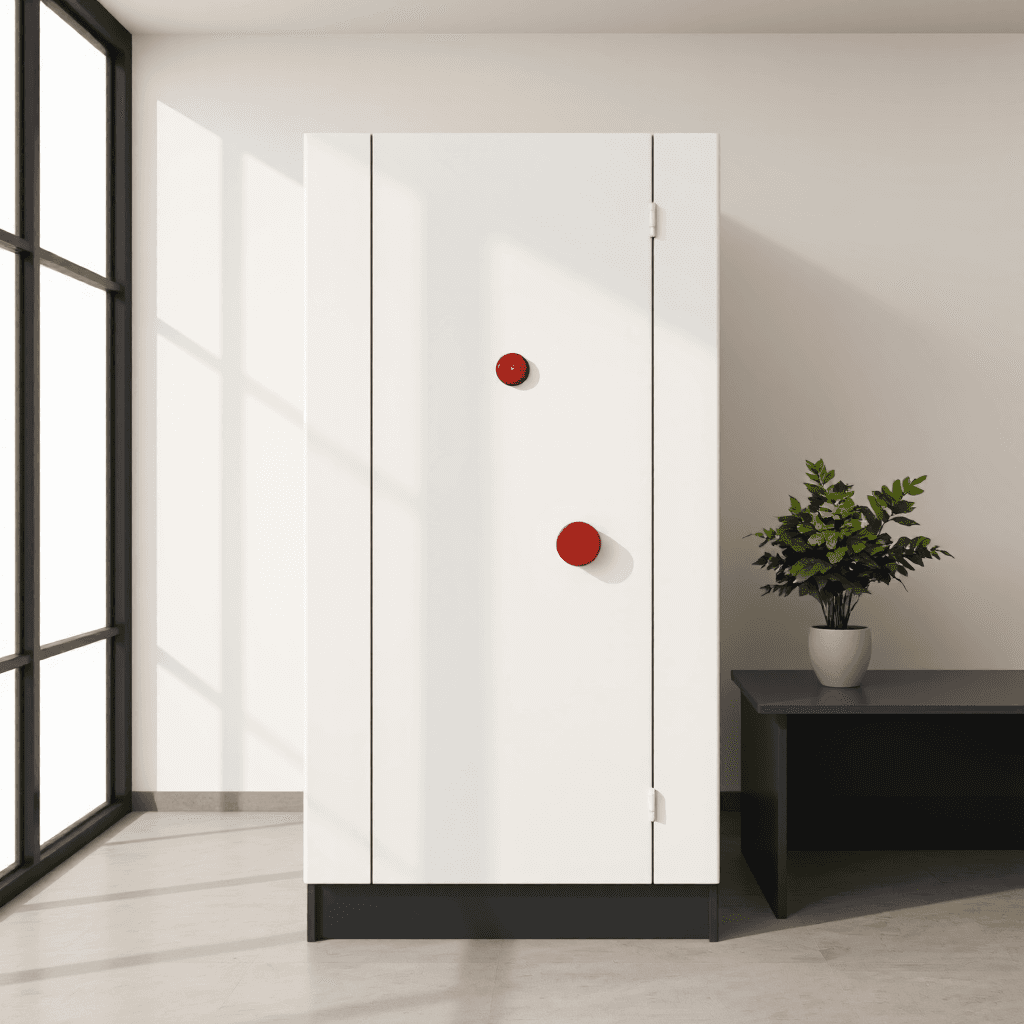 product photography of fire hydrant cabinet with instructions