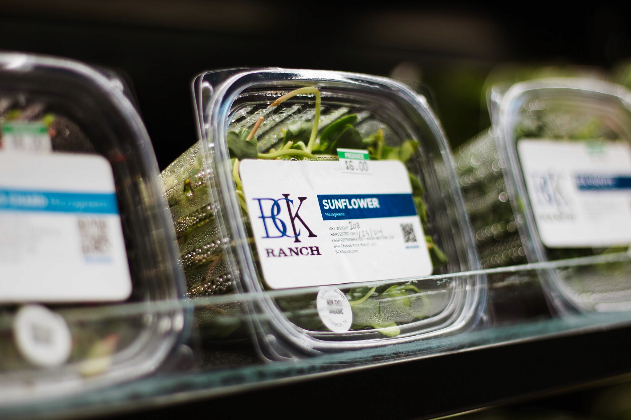 BCK ranch micro greens in supermarket