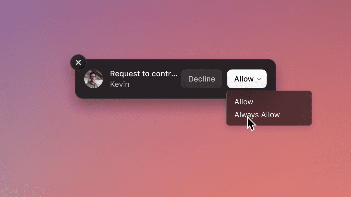 Option to always allow control