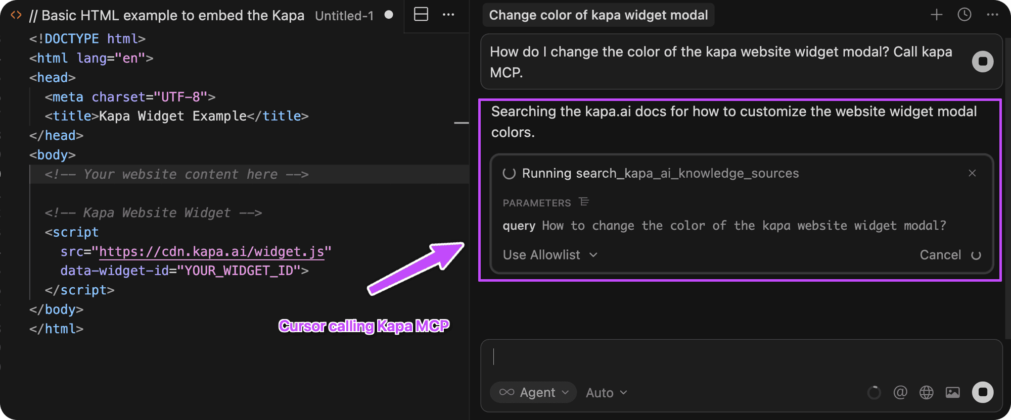 Example: Kapa's own MCP you can connect to