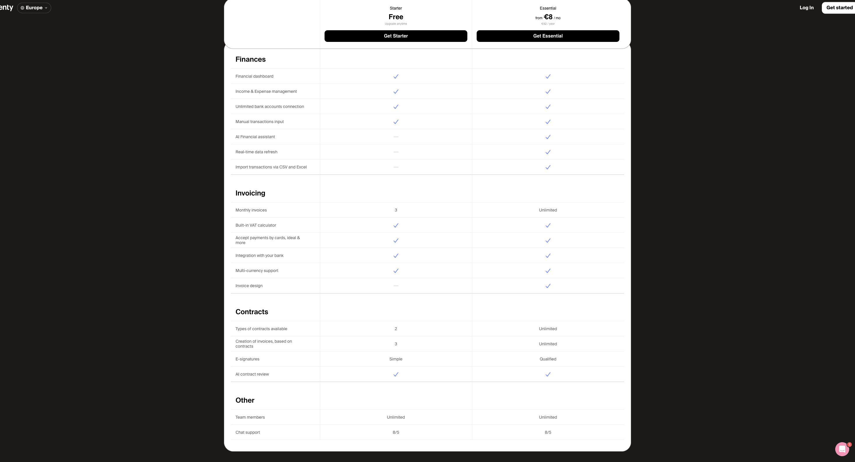 Enty Pricing Page