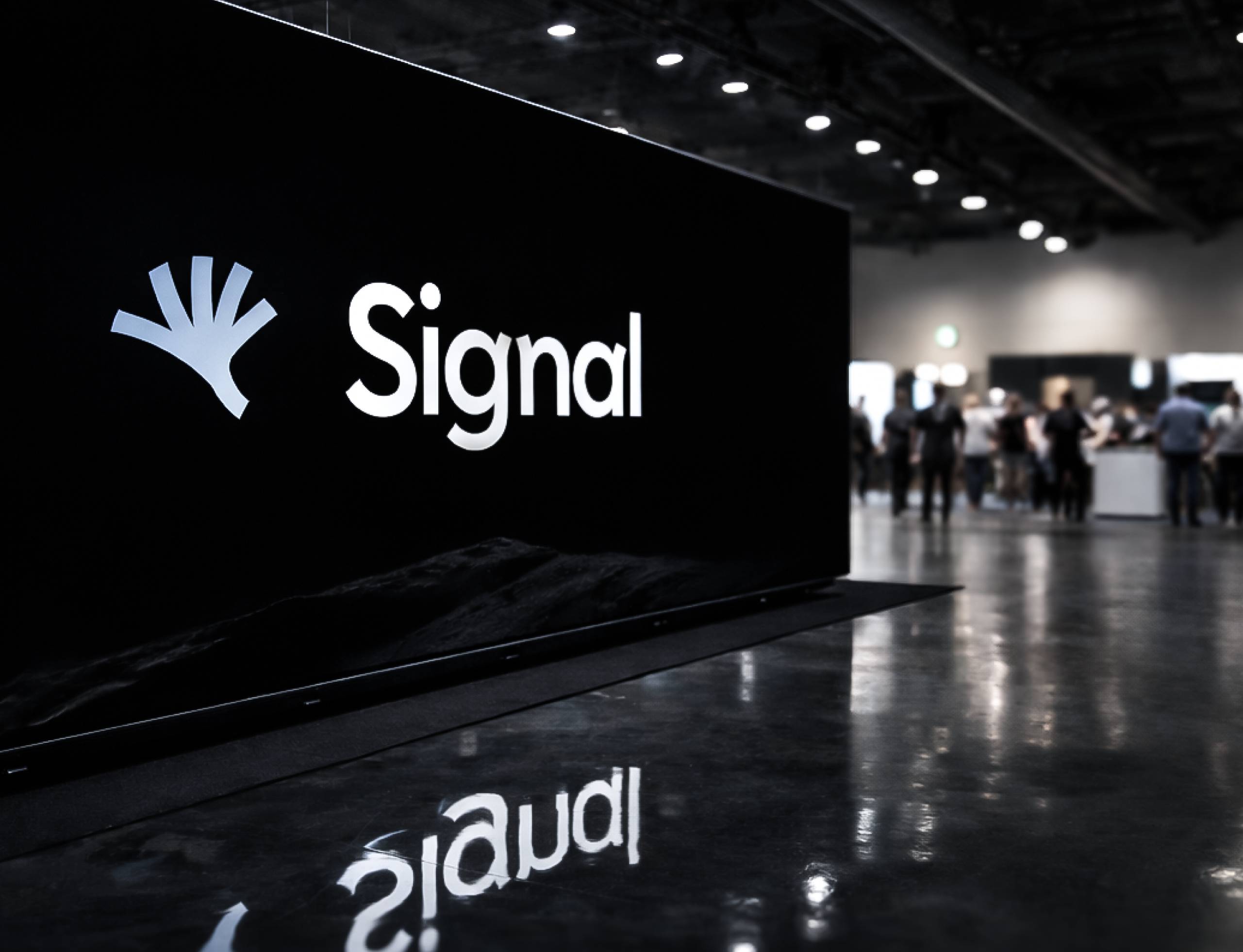 Orange and gray knitted beanie floating over a soft blue background.