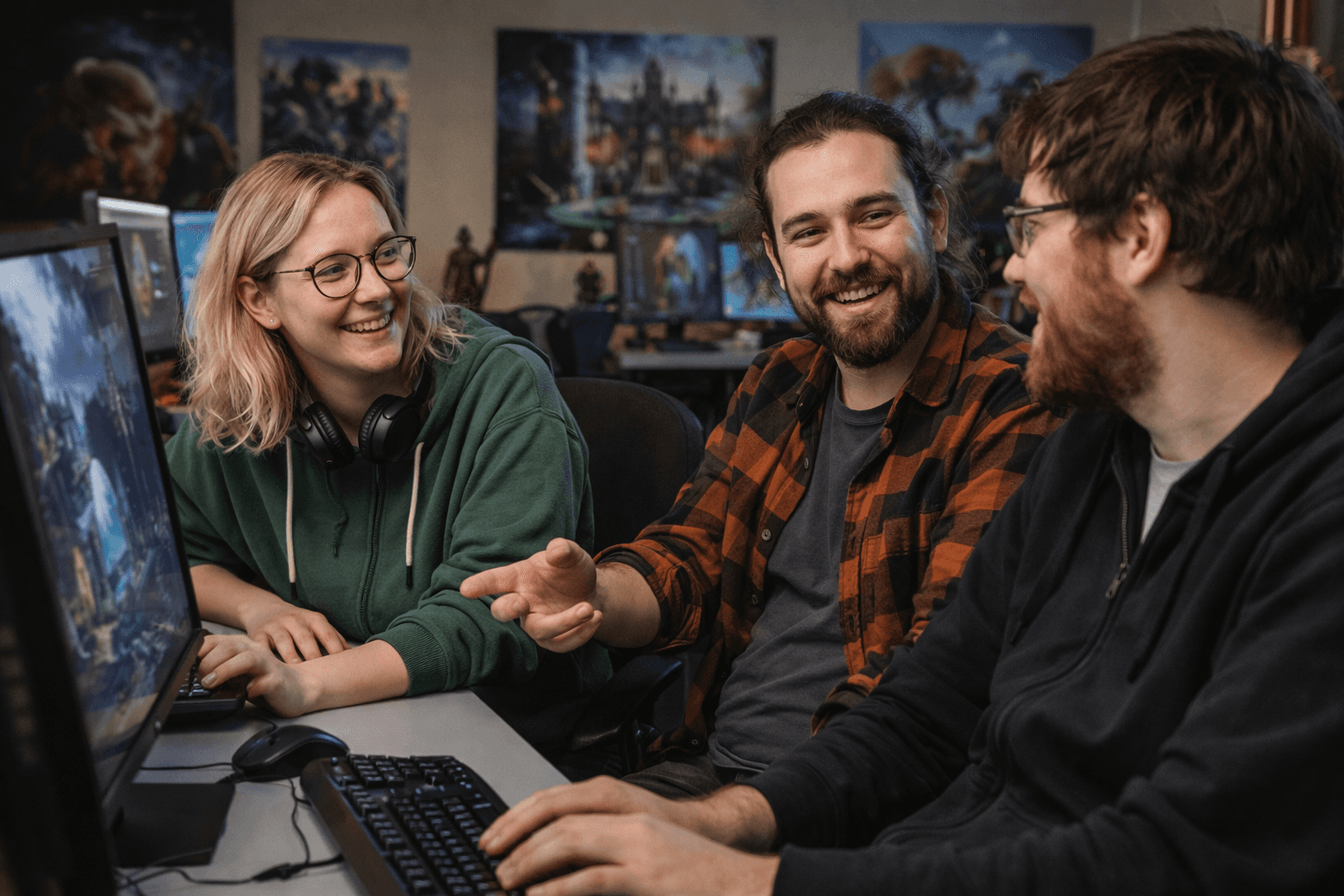 Tre programmerare inom dataspel