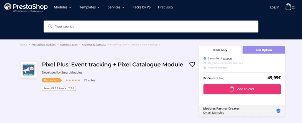 Prestashop addon pixel plus