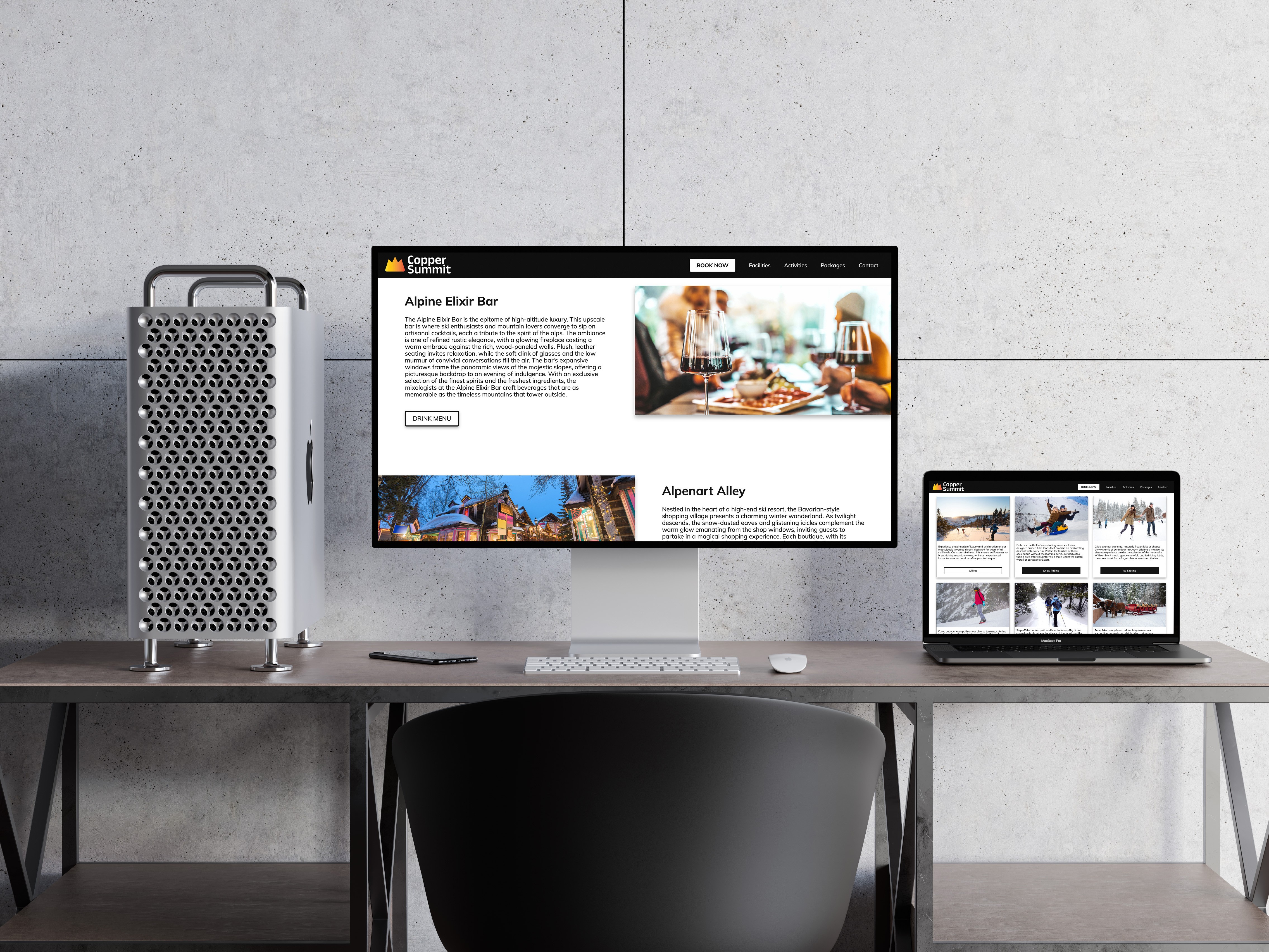 Image showcasing the Copper Summit Ski Resort Webpage