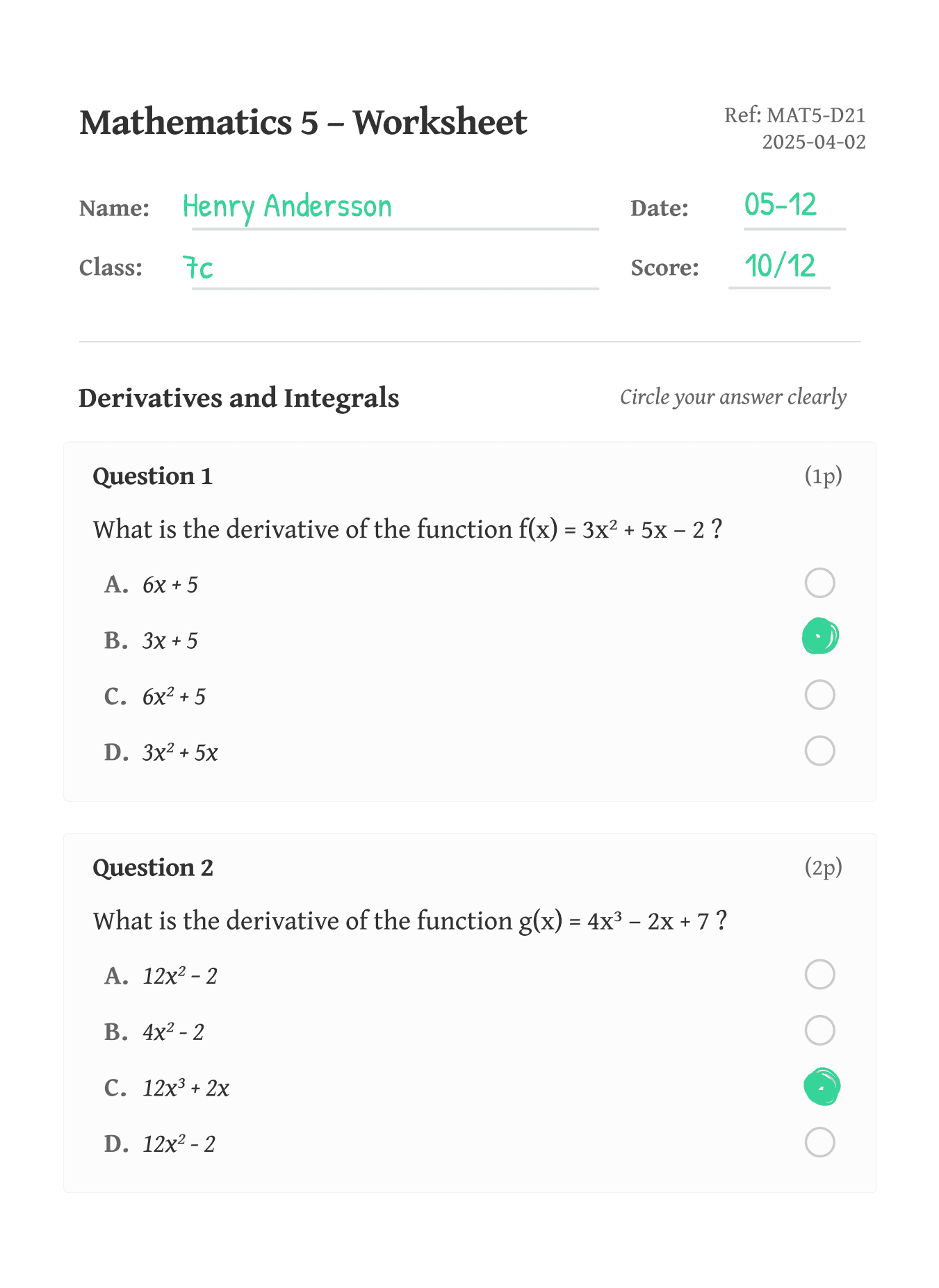 AI generated worksheet for a physics class.