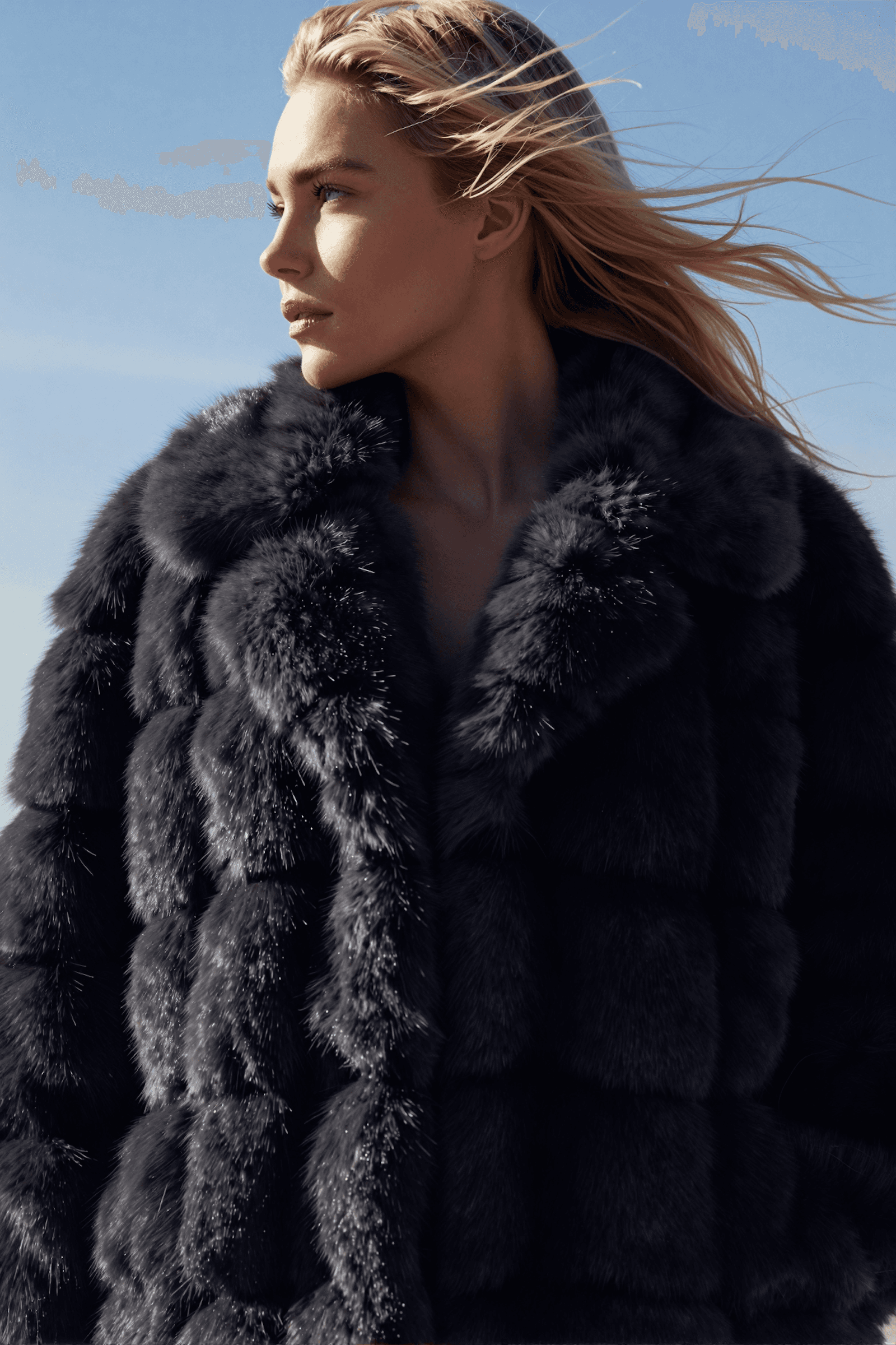 A black limousine parked at a gas station at night