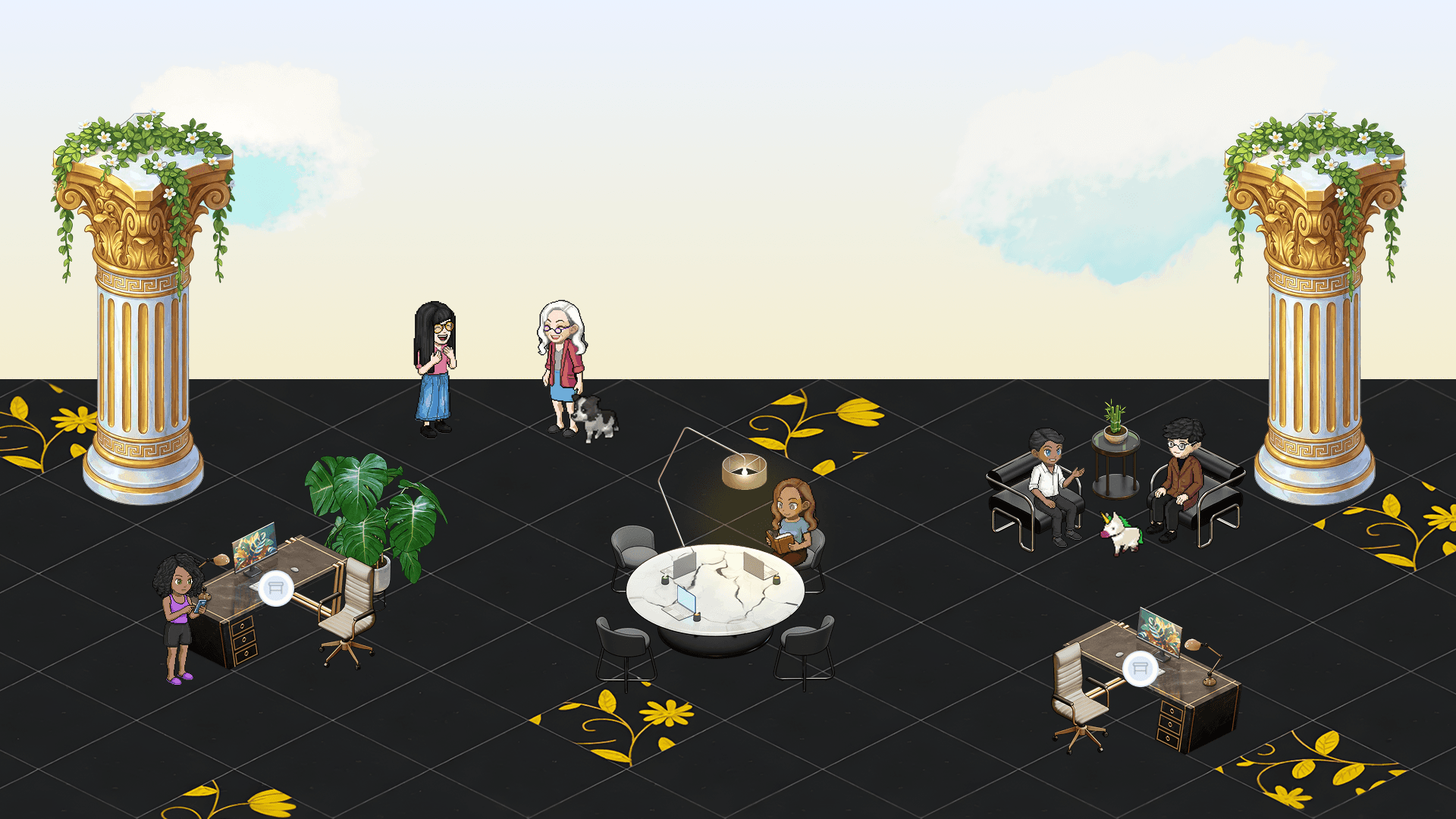 Virtual office background