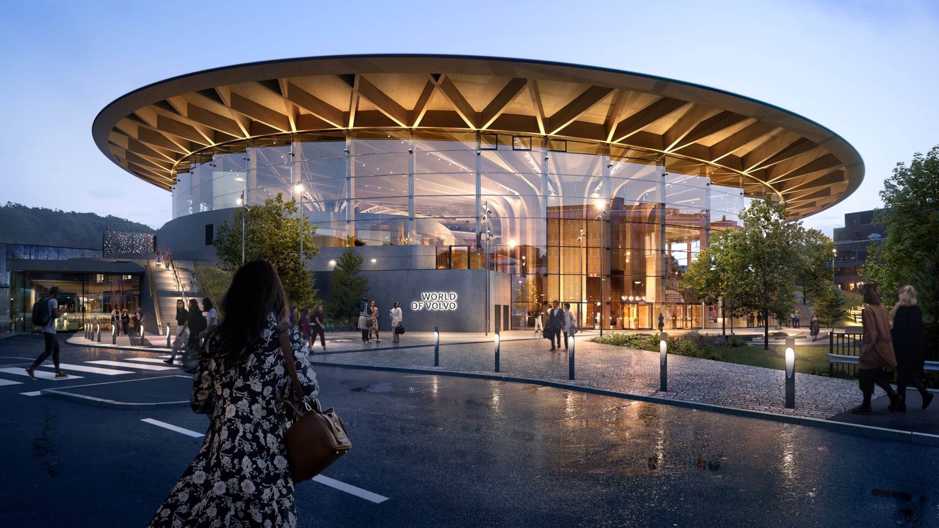 Volvo-världens showroom från utsidan