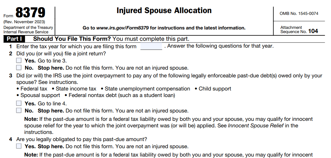 How to protect joint tax refund with Form 8379
