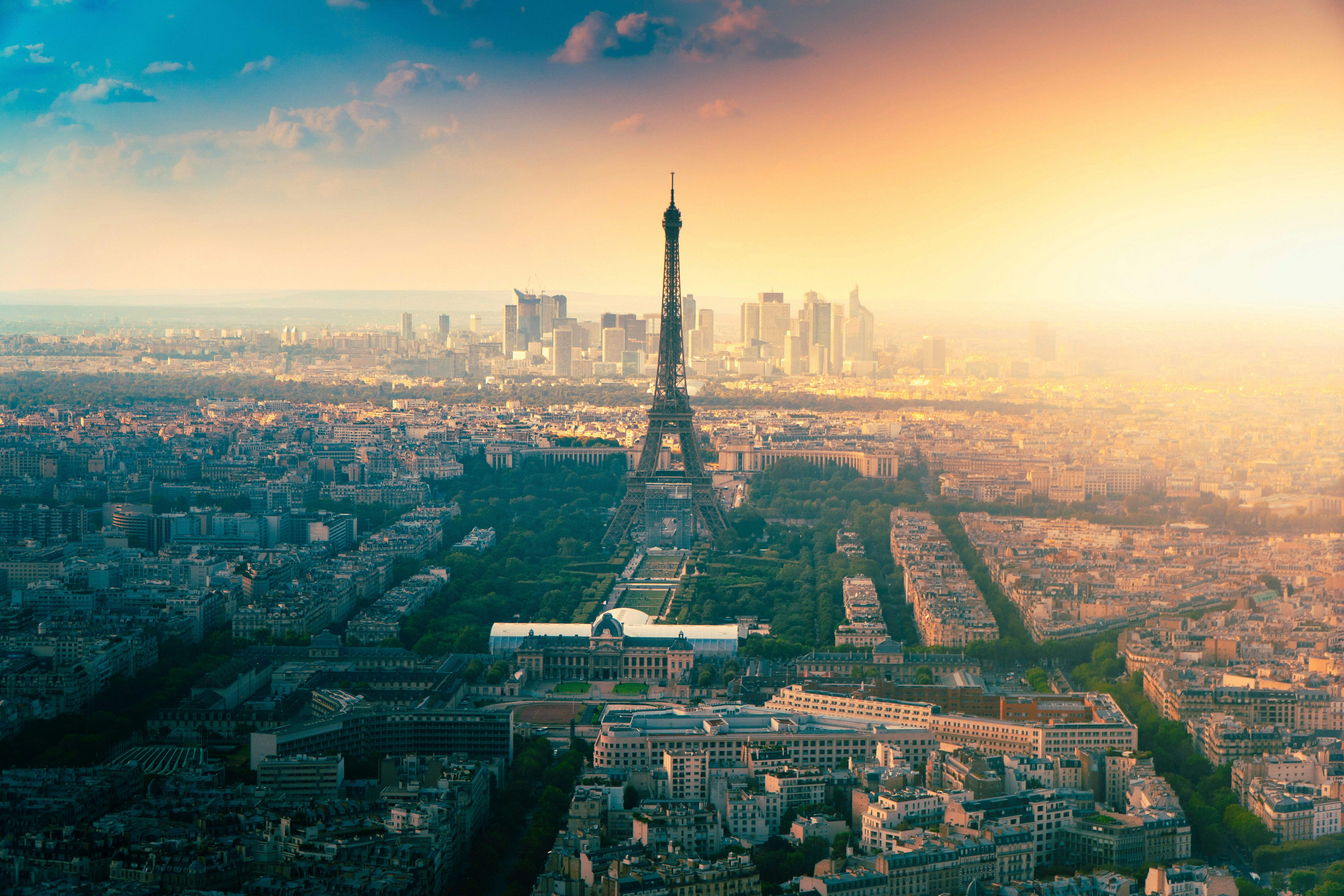 the eiffel tower towering over the city of paris