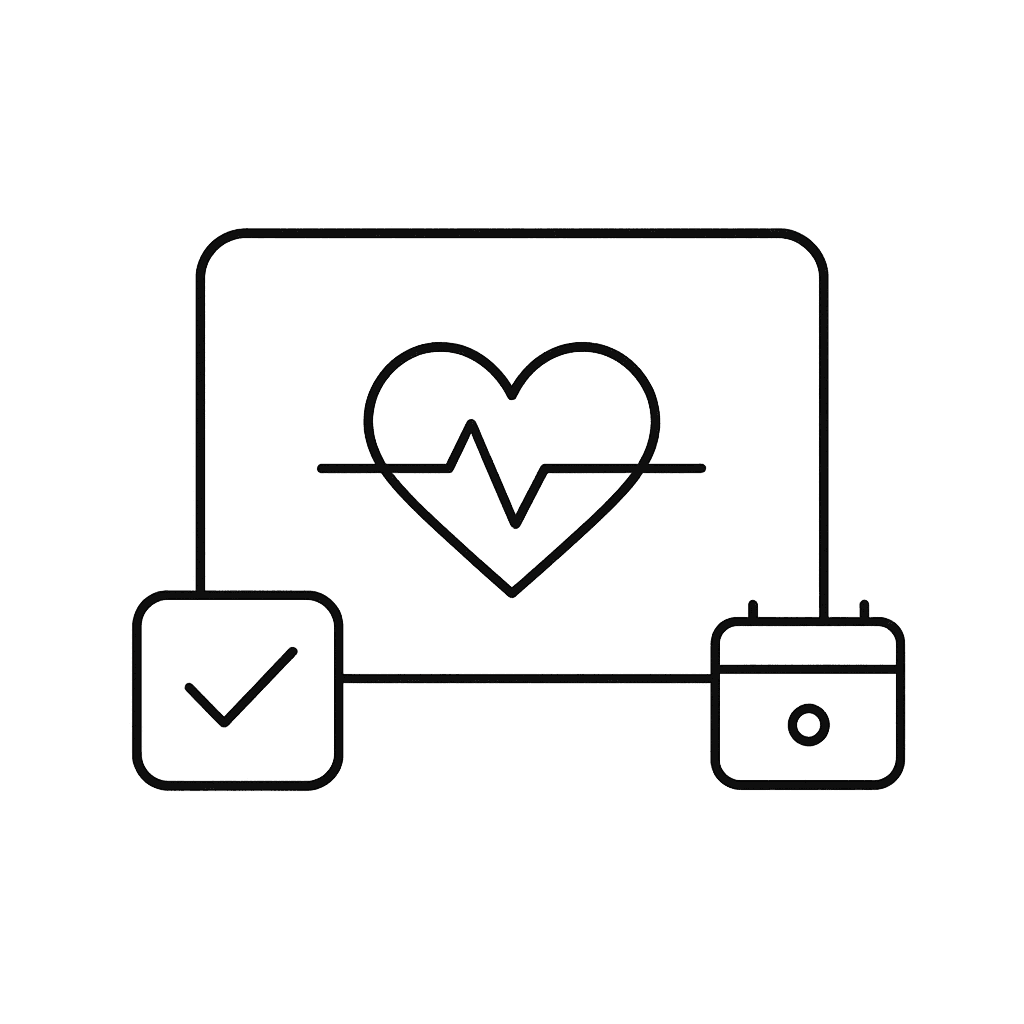 Symbolgrafik: Megafon über Personengruppe mit Häkchen – Mitarbeitendenkommunikation und Zustimmung.