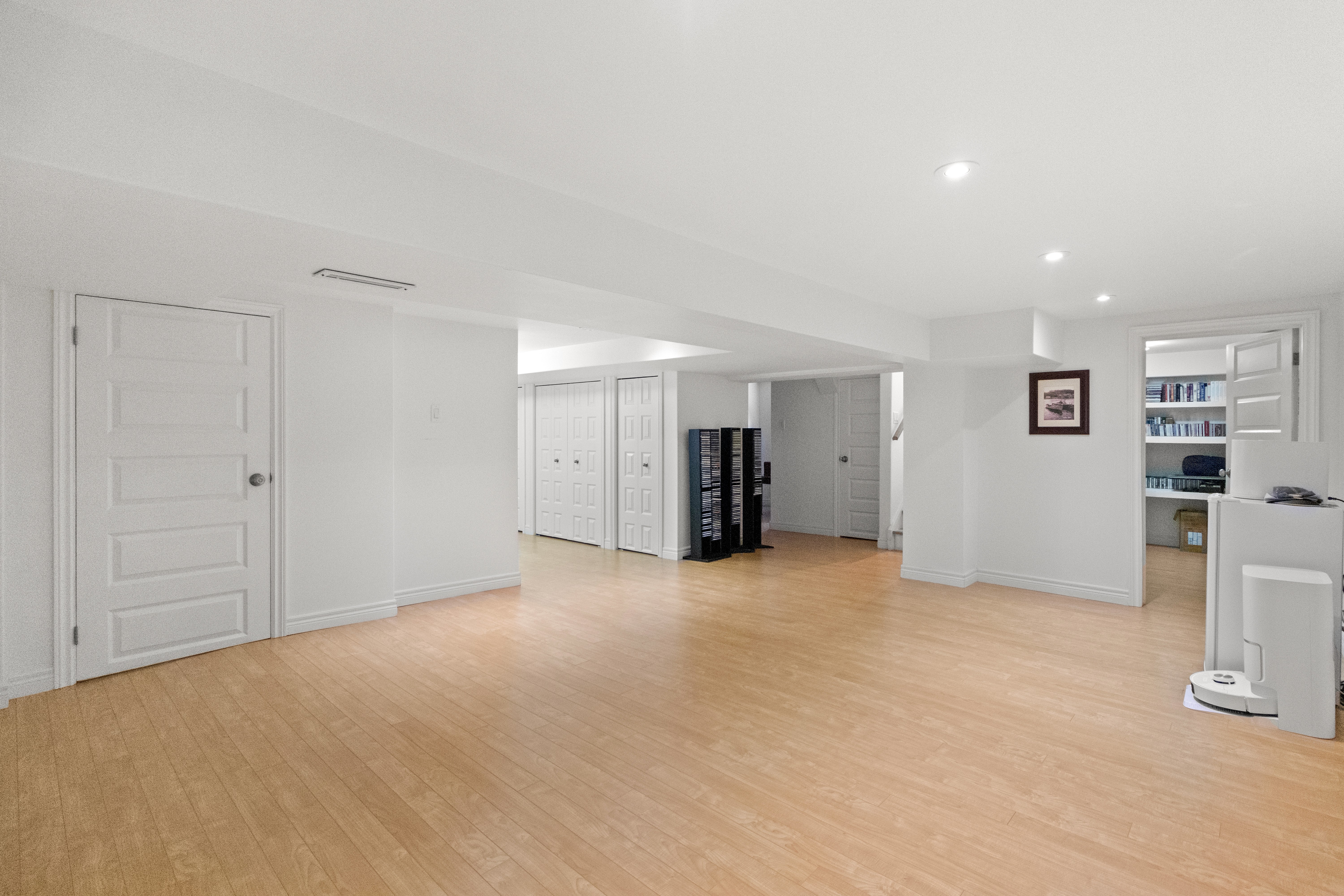 Basement recreation room at 99 Bonaventure Avenue