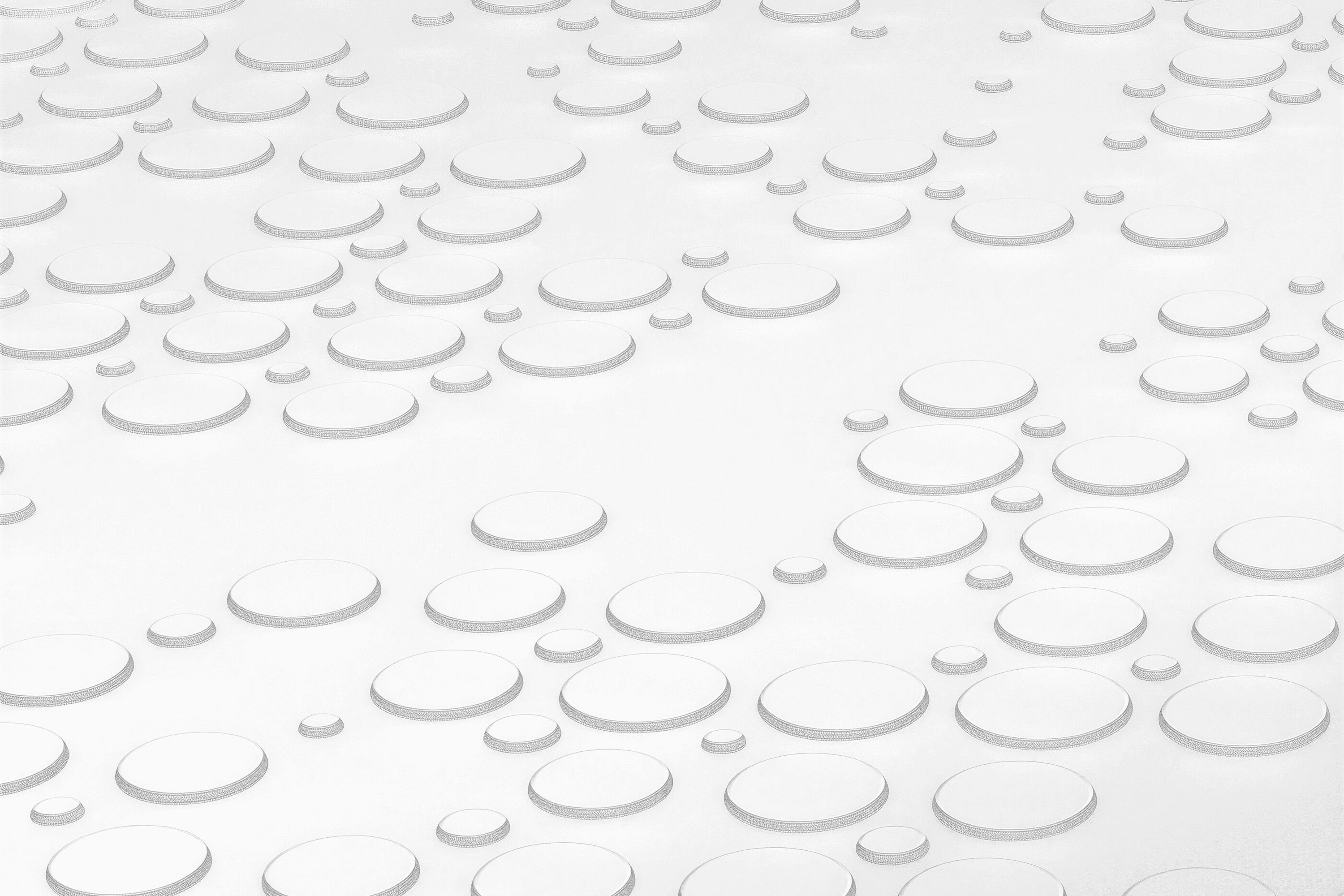 Abstract pattern of raised circles with textured edges