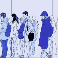 Portada de El voto obligatorio: entre el deber cívico y el cálculo electoral, apunte de política pública de IdeaPaís, mostrando una ilustración de personas con distintas vestimentas que realizan una fila.