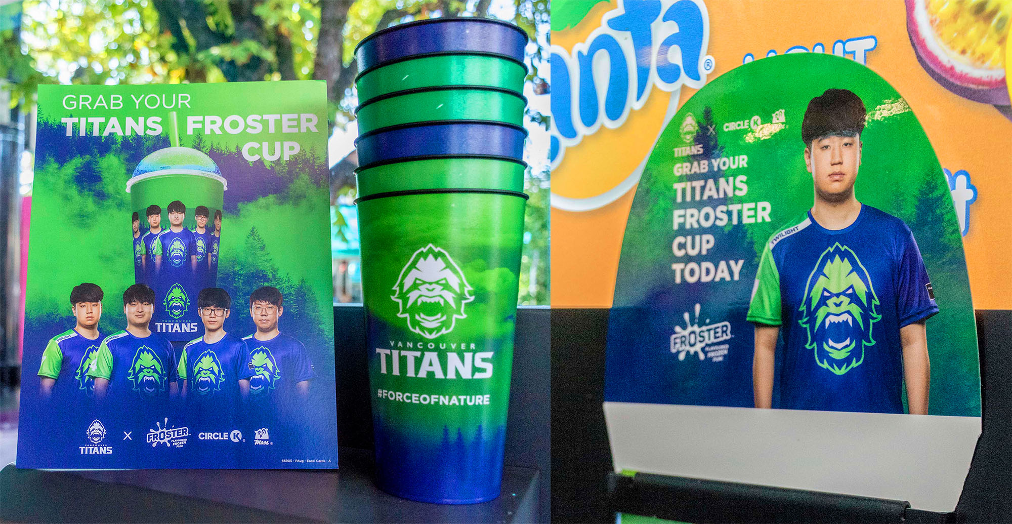 Circle K in-store signage for the Titans Froster Cups.