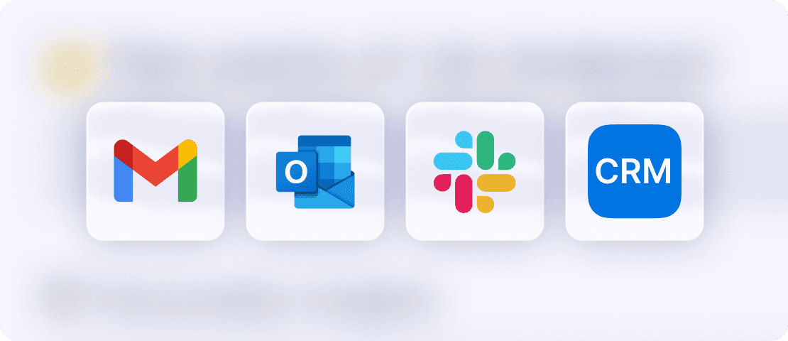 Email, Slack, CRMs logos