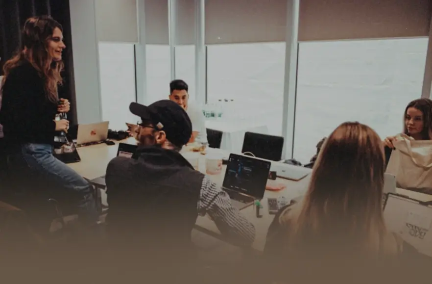 Team collaboration during an AI project discussion