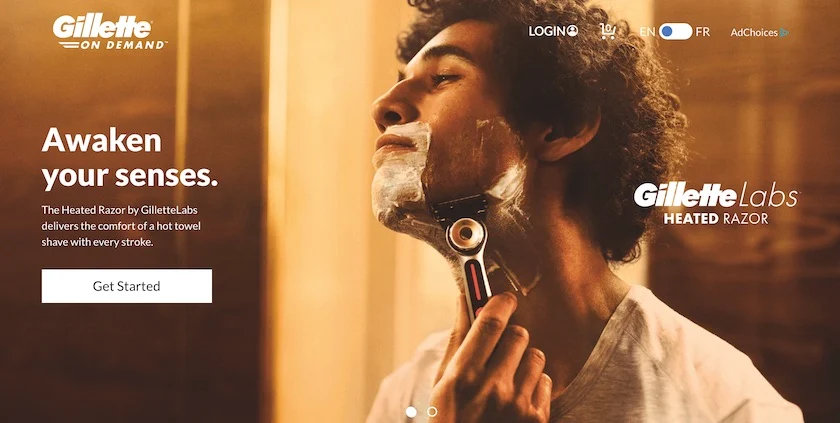 Gillette on demand website