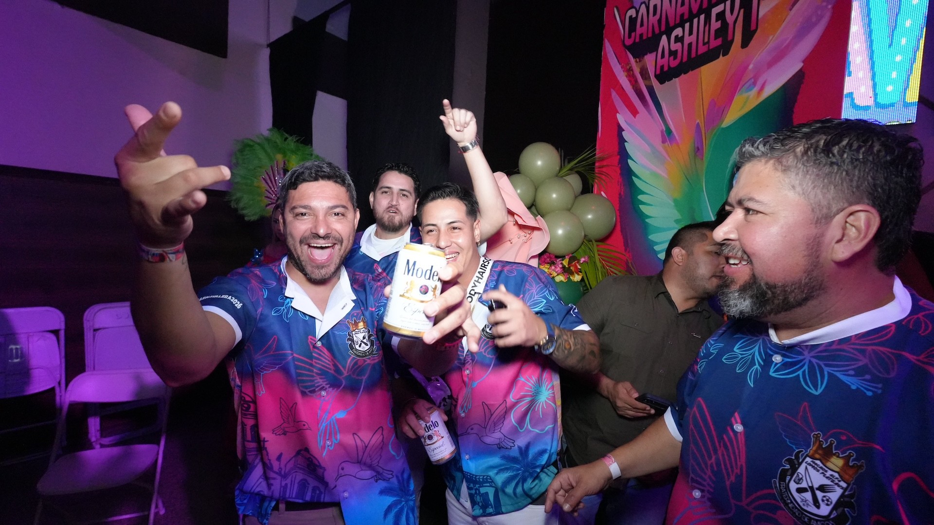 Friends partying outdoors