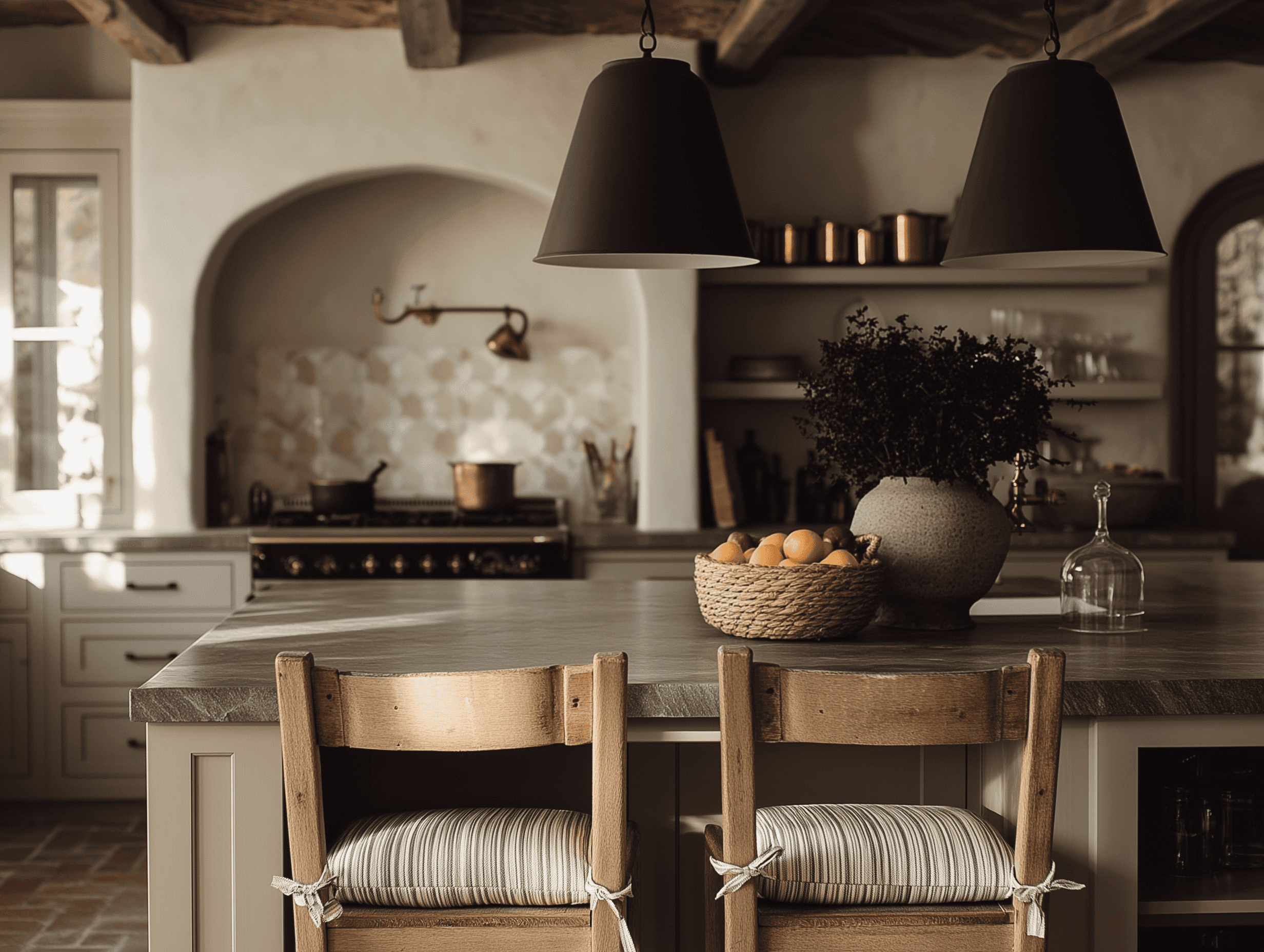 close-up of range oven