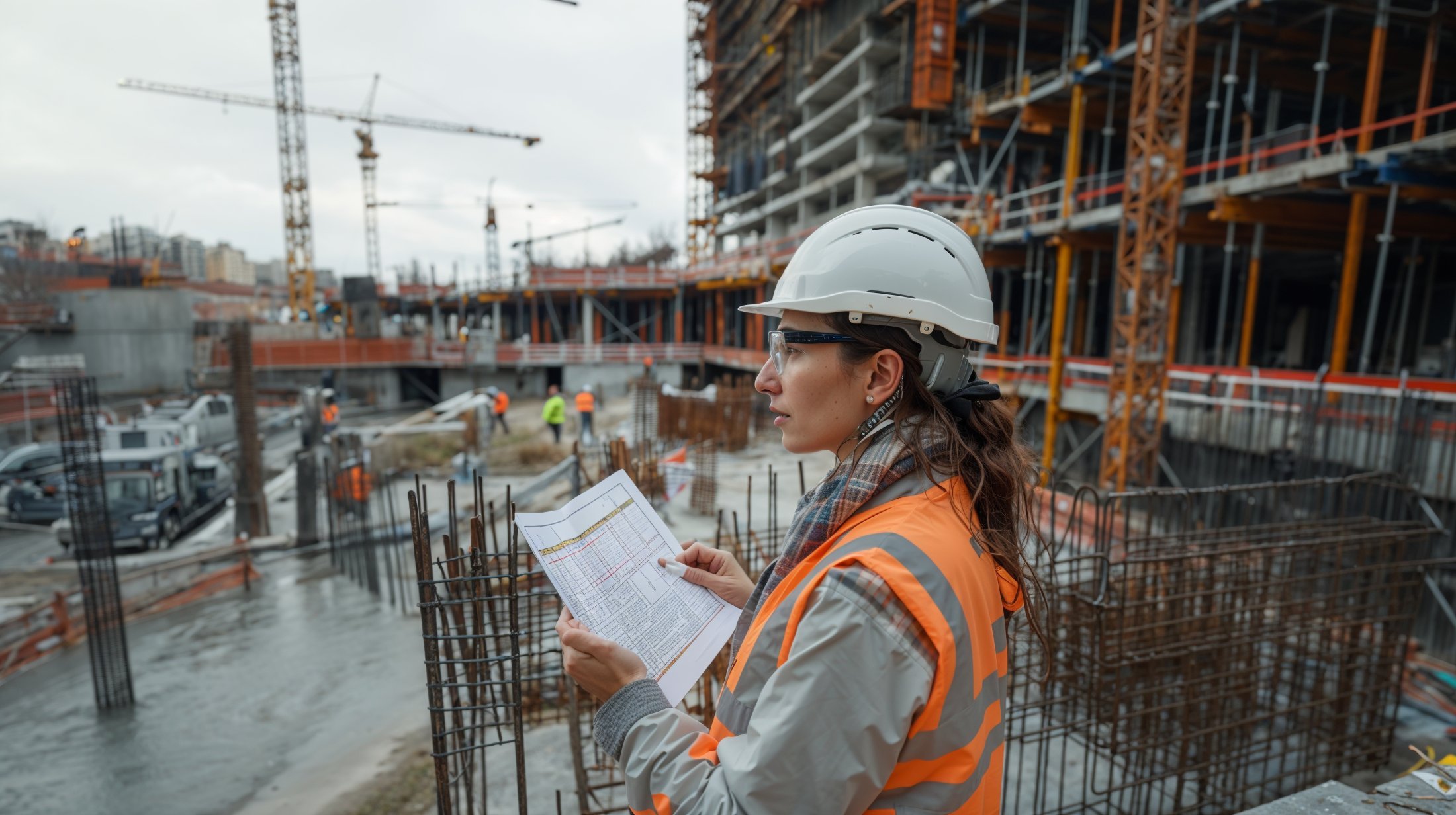 Ingeniera supervisando una obra de gran envergadura – categoría Politécnica