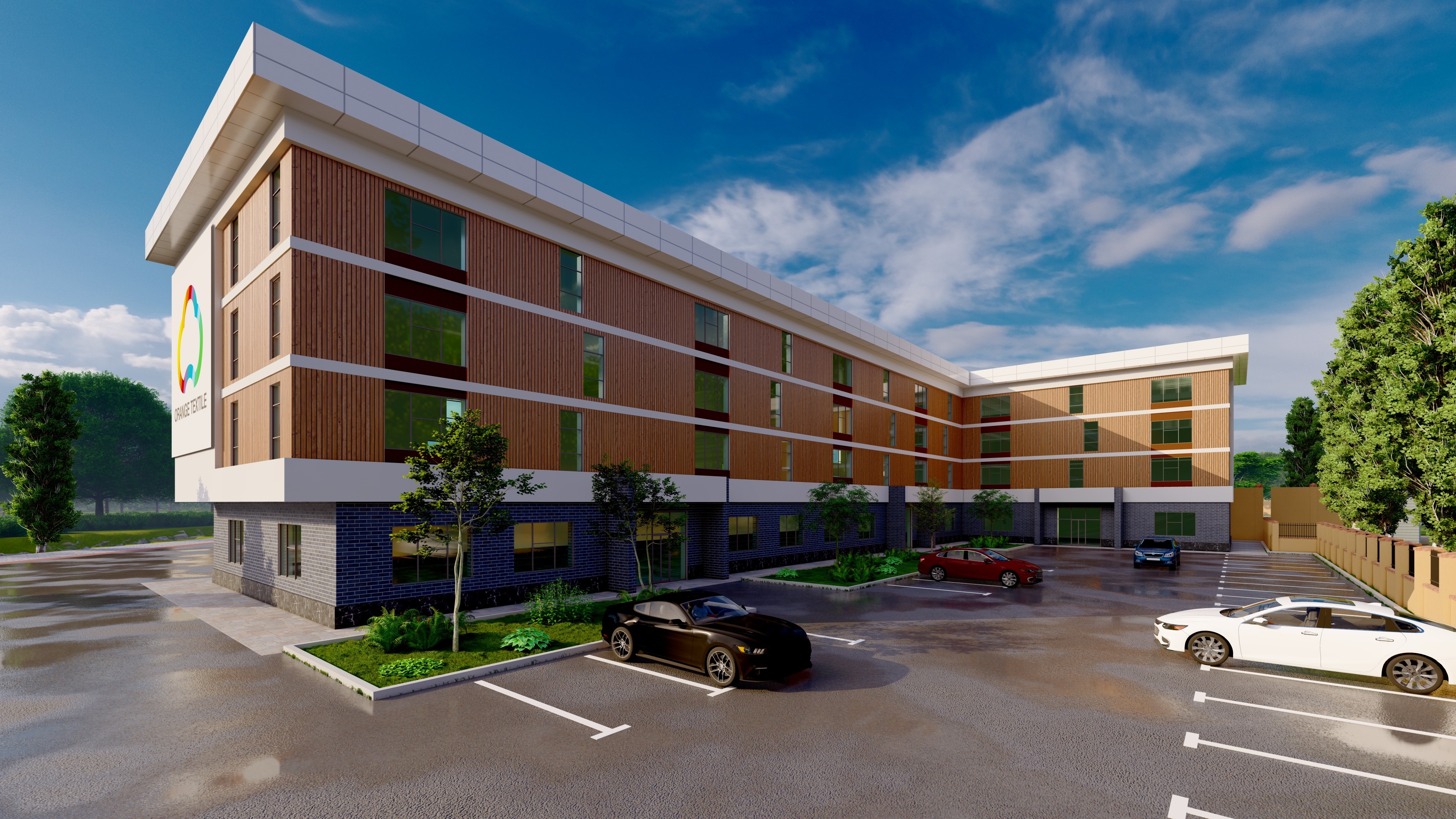 Архитектурный рендер текстильного производственного комплекса Газалкент