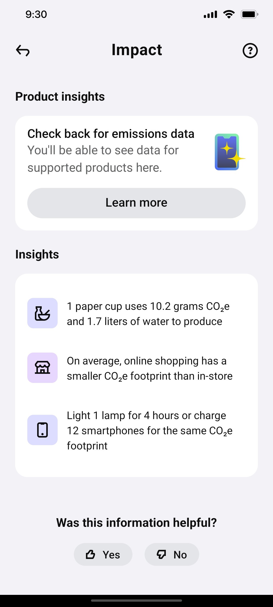 Klarna  Impact Page Screen