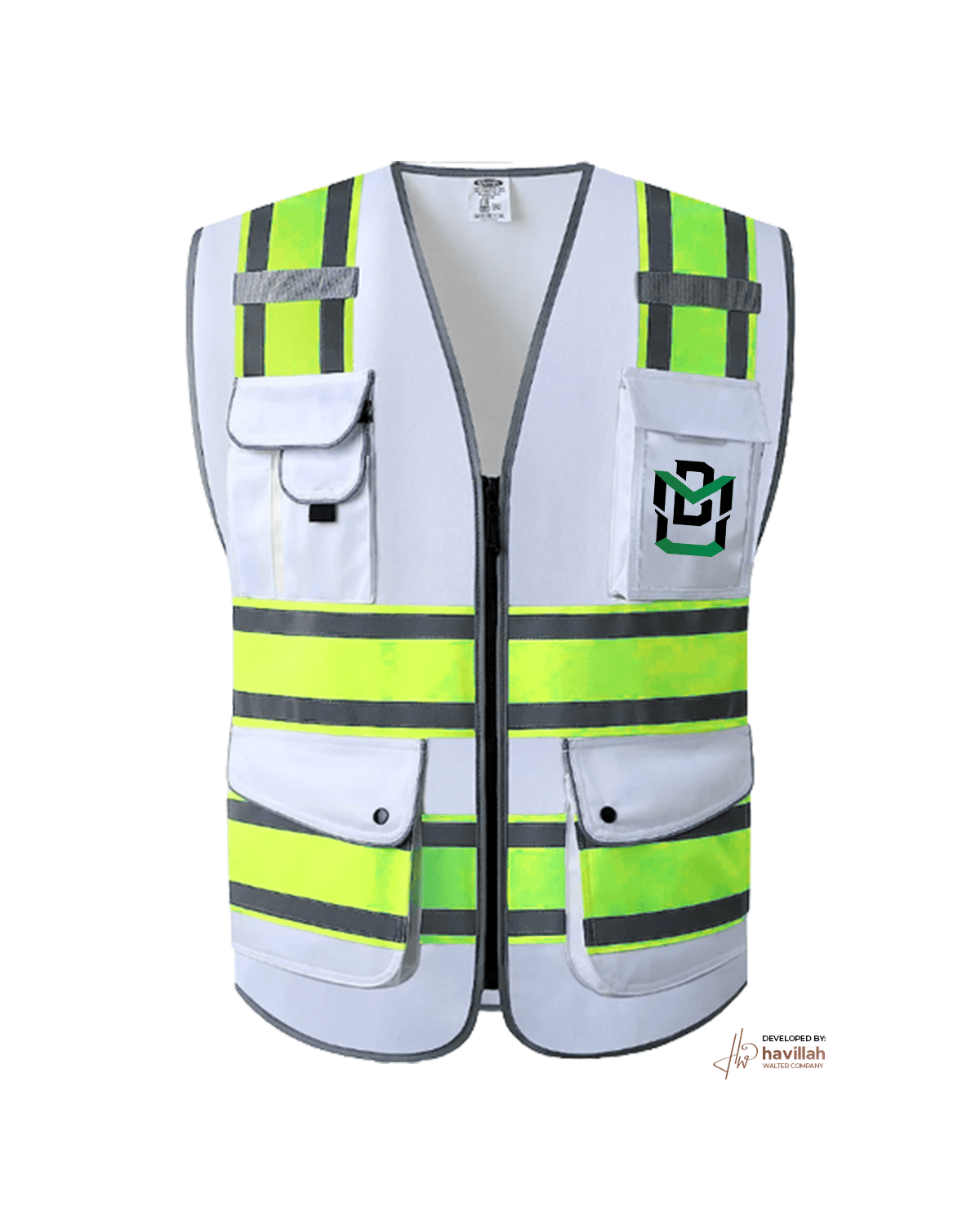 BMU Global Font View Reflective Jacket design mockup