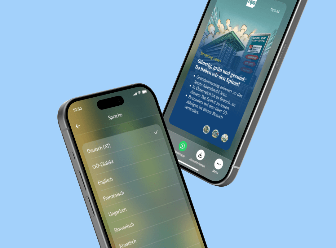 Mockup of the Tips Shorts app
