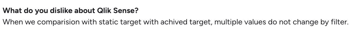 Review of Qlik Sense limitations on filters