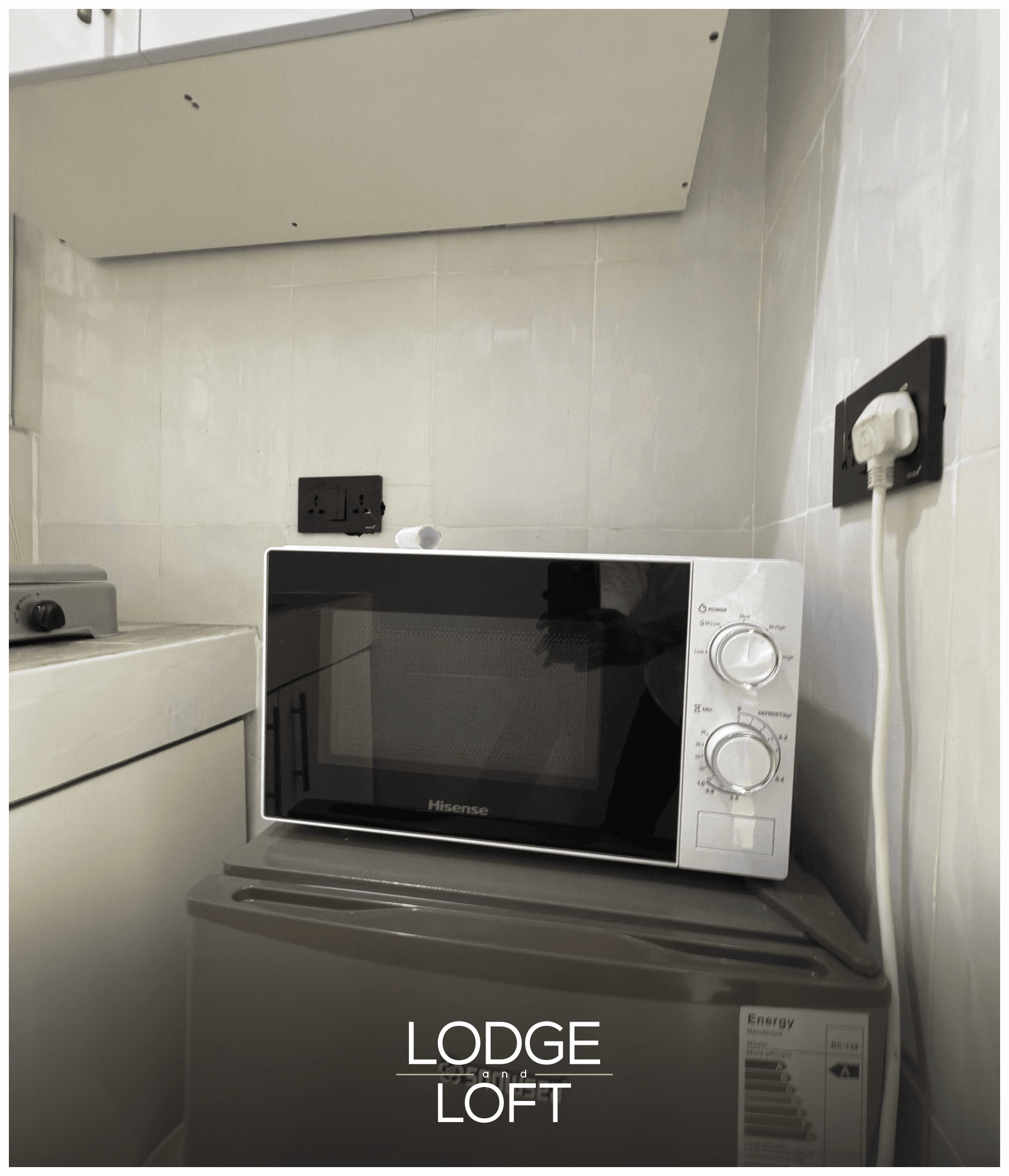 Fully equipped kitchenette at Cityview Isimi Apartment, one-bedroom serviced apartment in Gbagada, Lagos