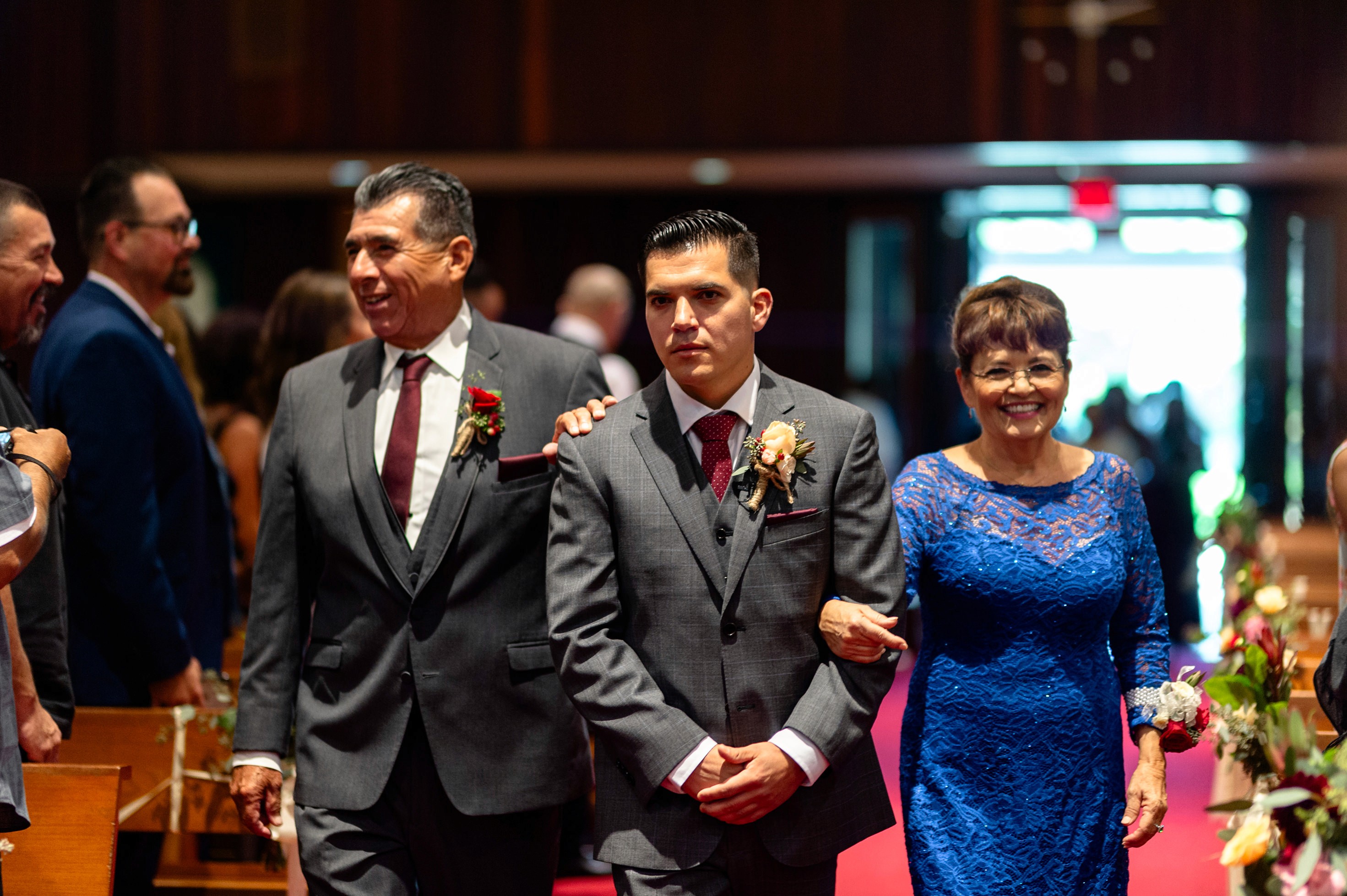 Flat lay wedding details with bouquet, rings, and sparkling bridal heels