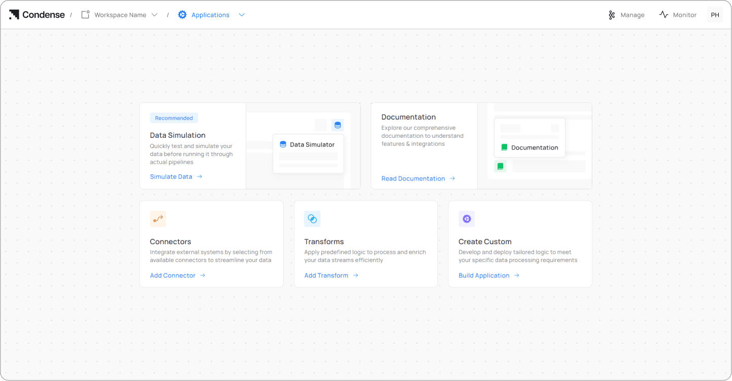 condense core - landing page
