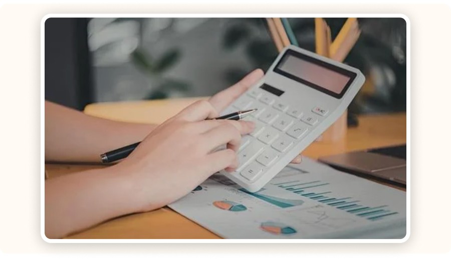 Person using calculator