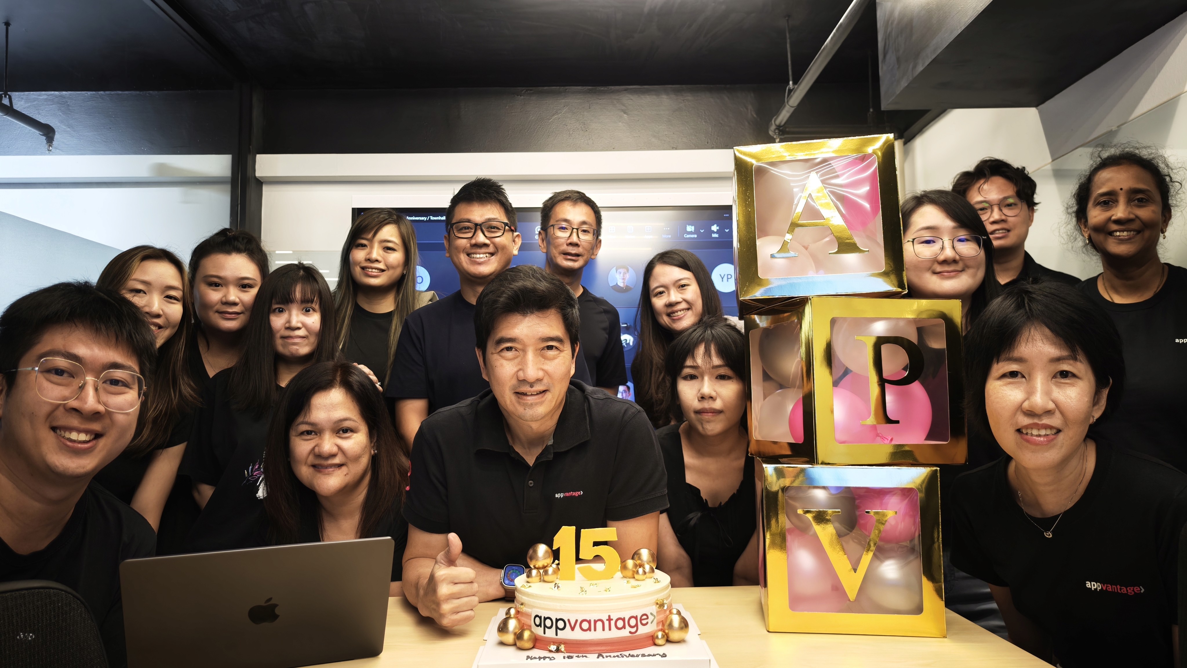 Appvantage team in Singapore celebrating 15 years of Automotive AI innovation
