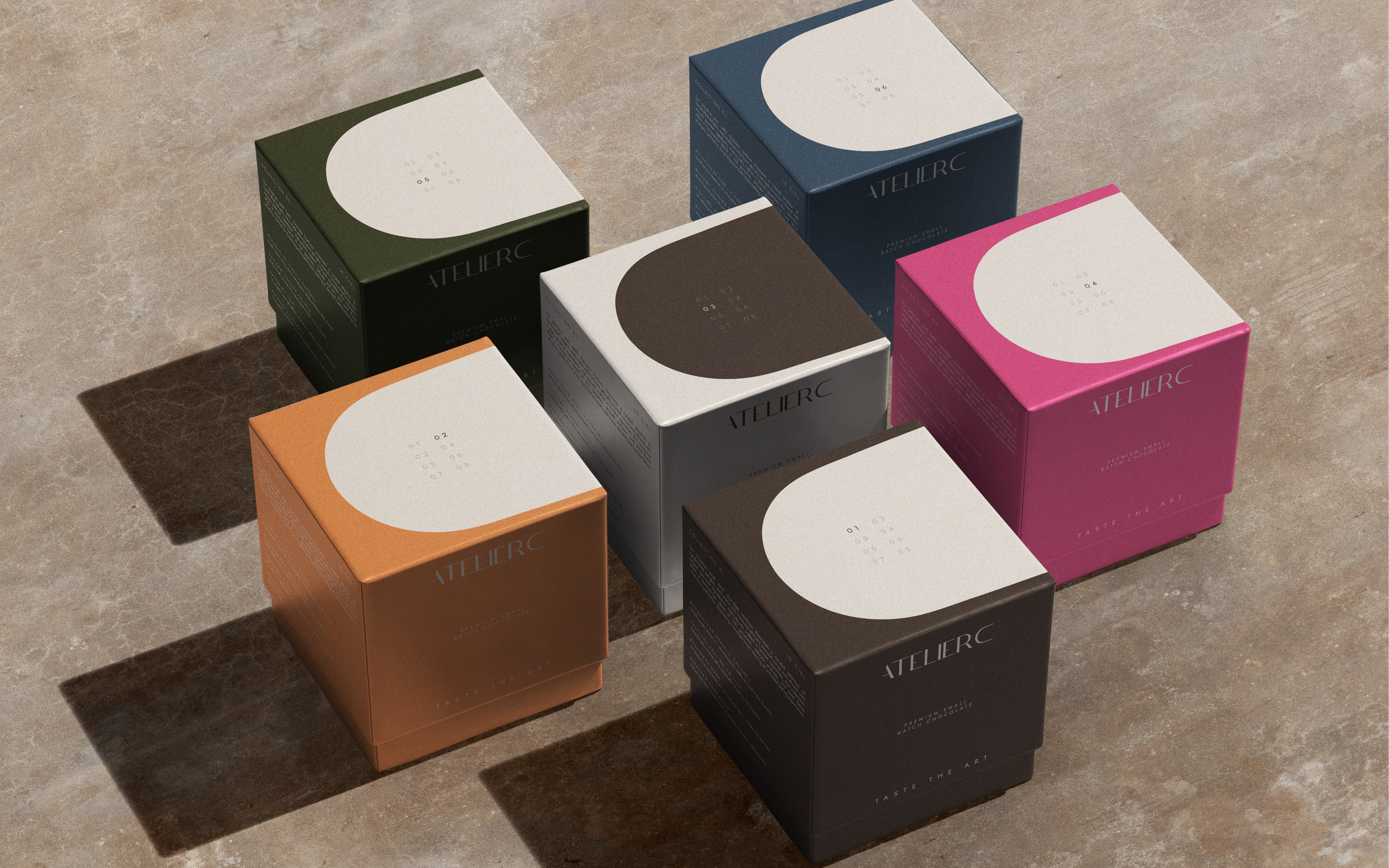Brand identity and packaging design for artisanal chocolate brand