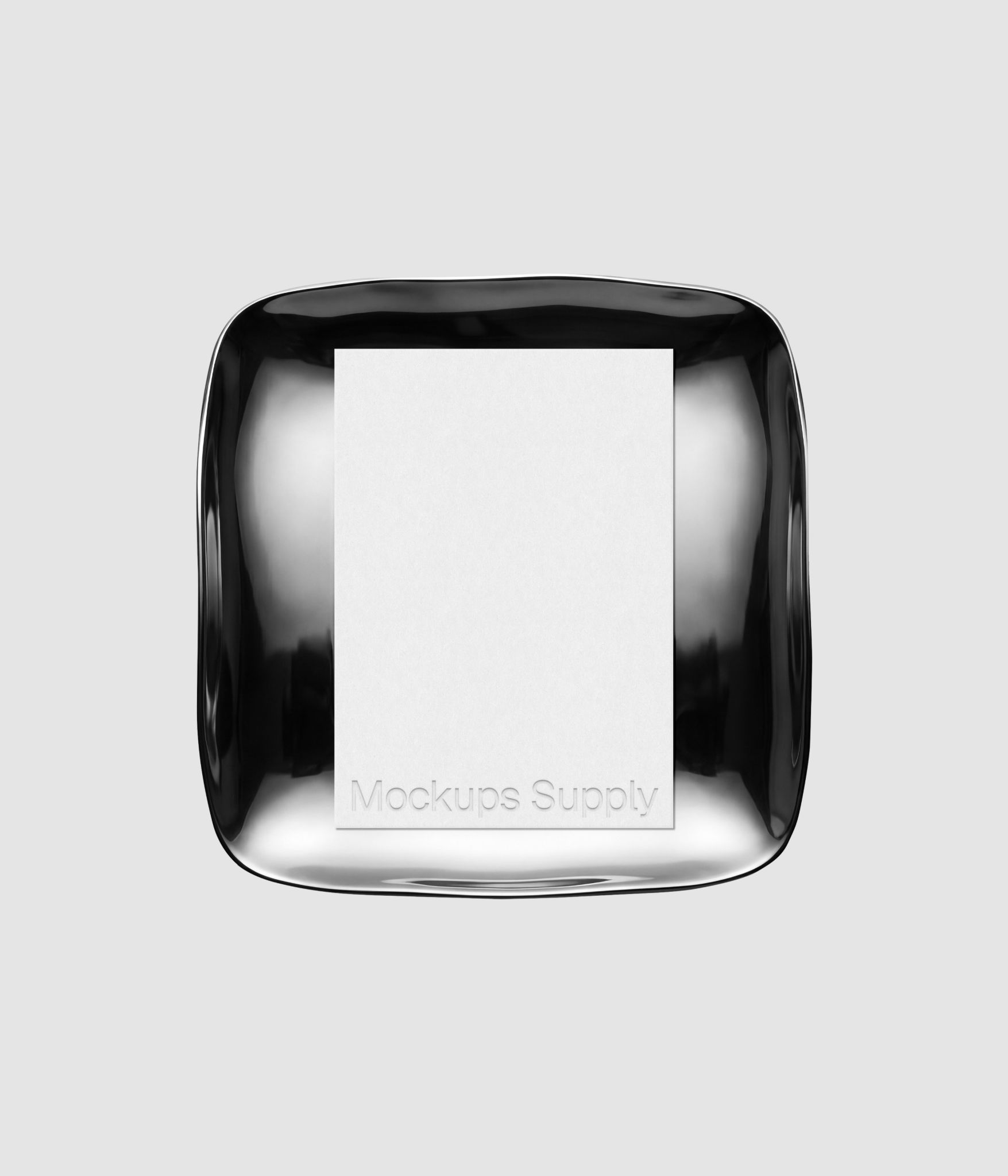 Menu card mockup with embossed typography on round metal plate for cafe branding and hospitality design showcase