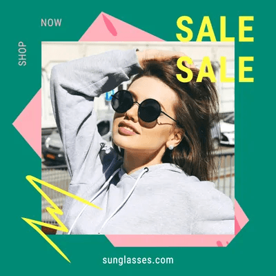 Green Abstract Shopping Sale Instagram Post and Story Template