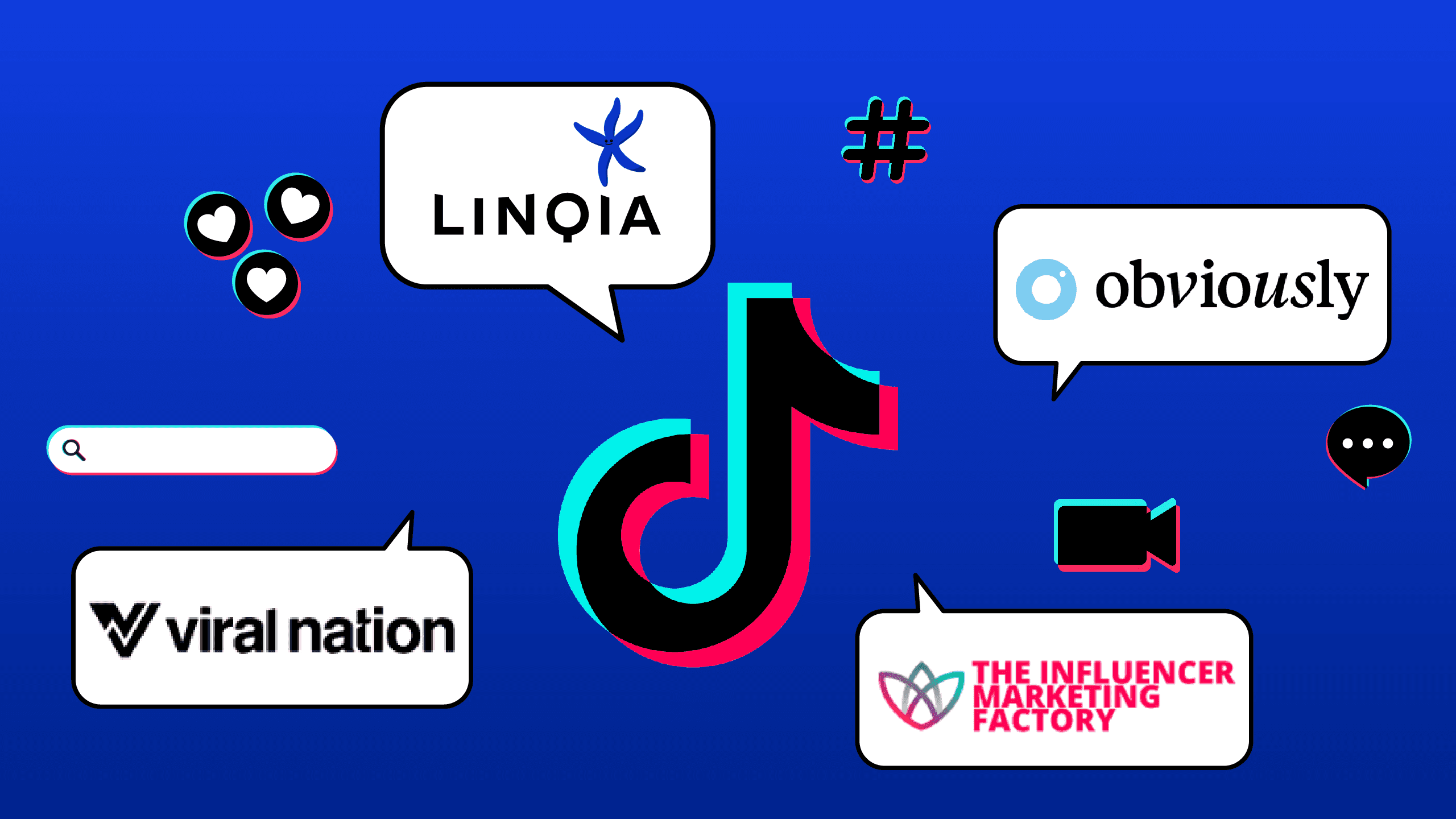 TikTok logo surrounded by agency names - Best Video Format for TikTok