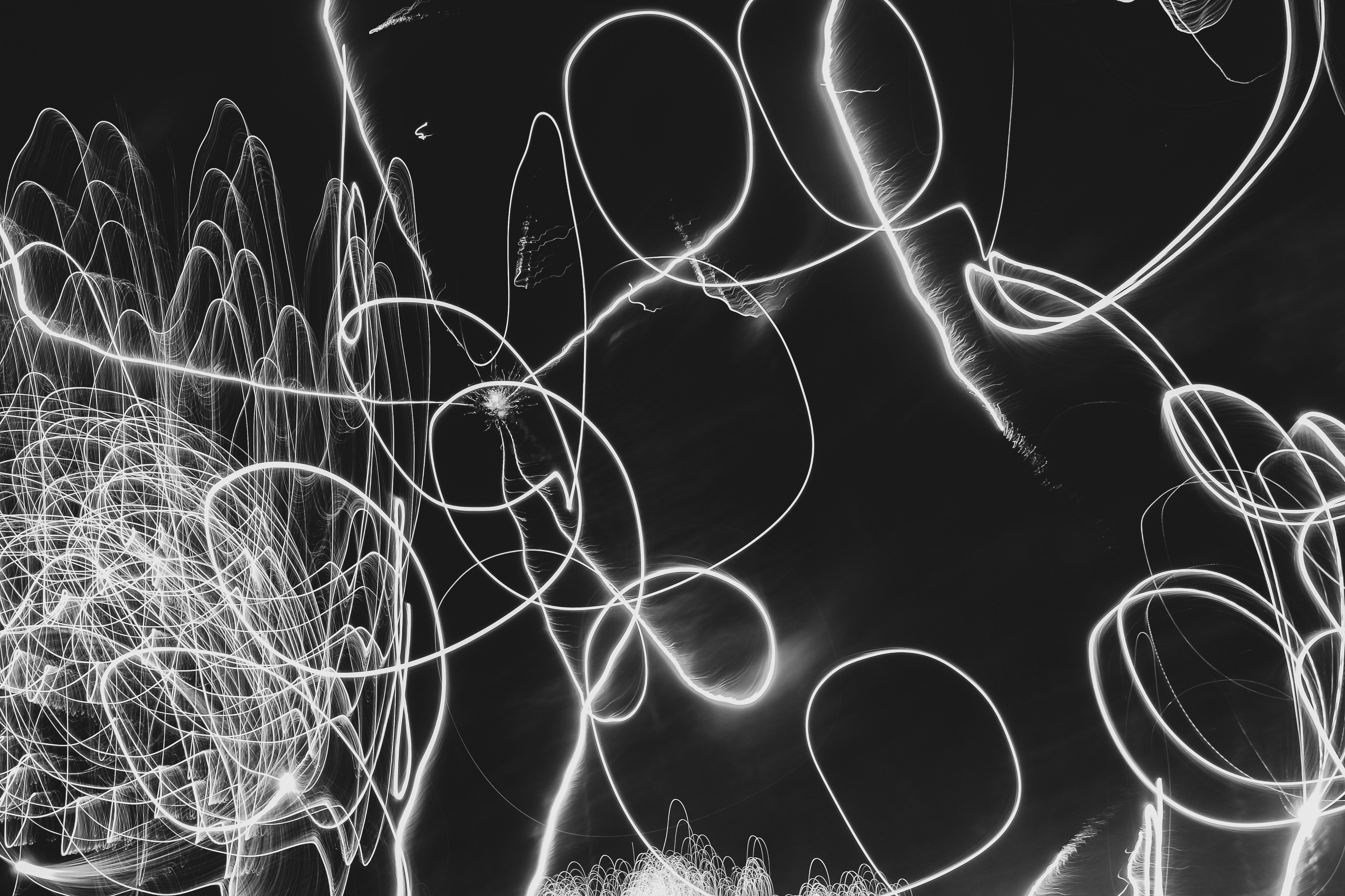 black and white abstract painting