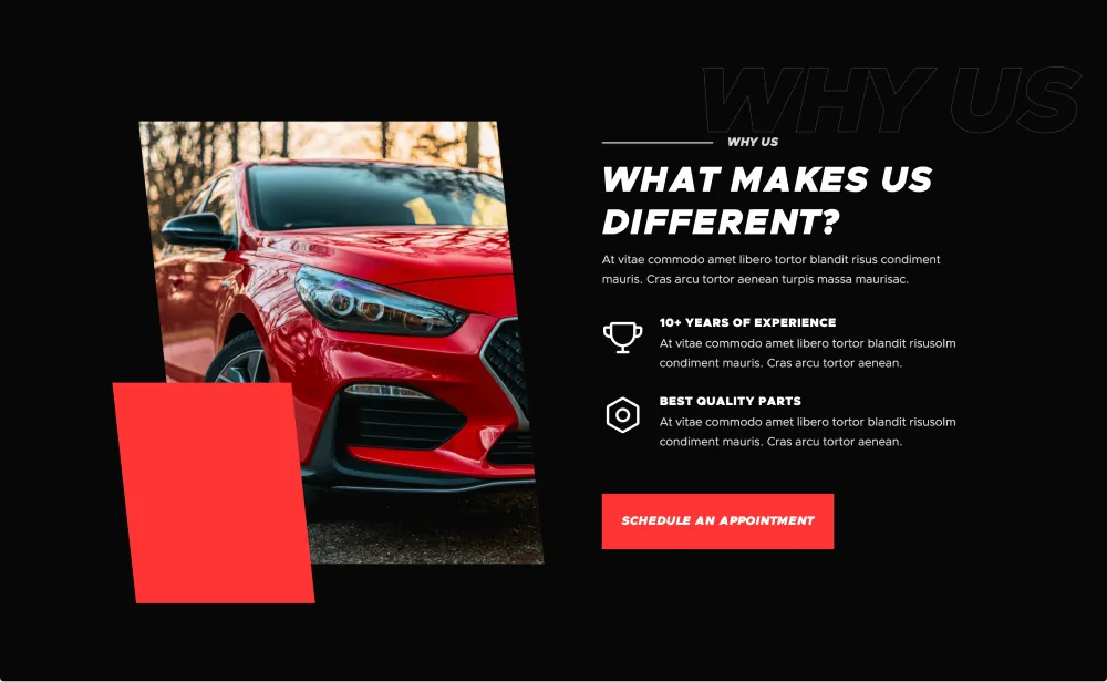 Auto Service Website Design