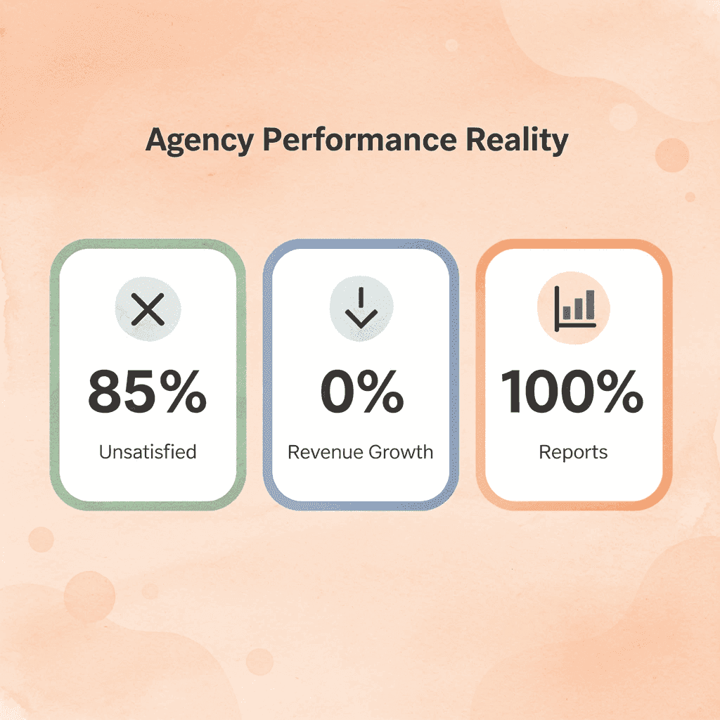 Statistics showing 85% of businesses are unsatisfied with national SEO agency performance - Best National SEO Agency
