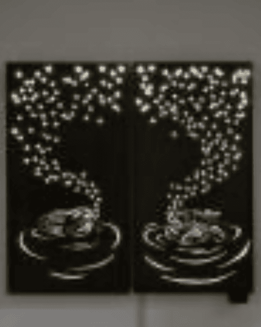 herd of sheep on road painting