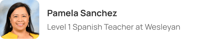 Pamela Sanchez, Level 1 Spanish Teacher at Wesleyan