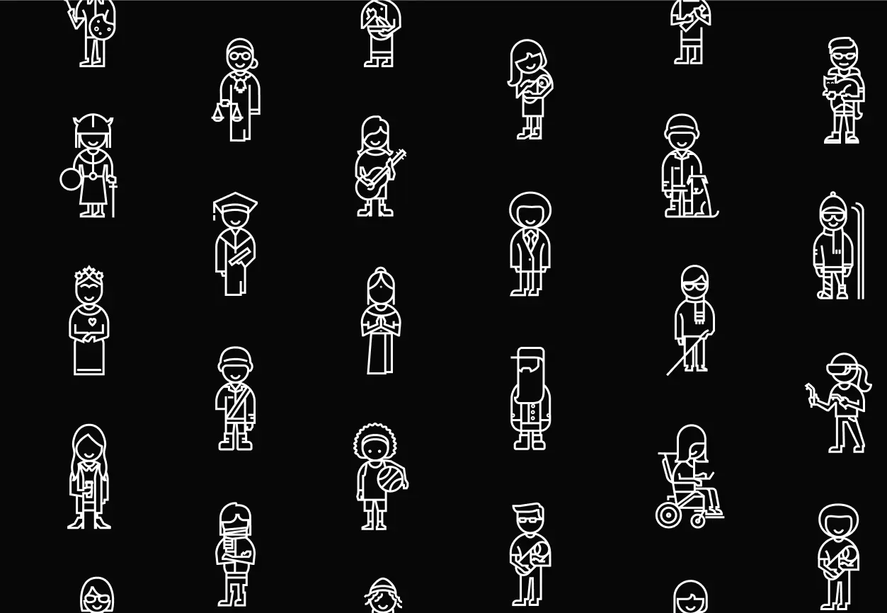 An illustration of people with varying physical abilities