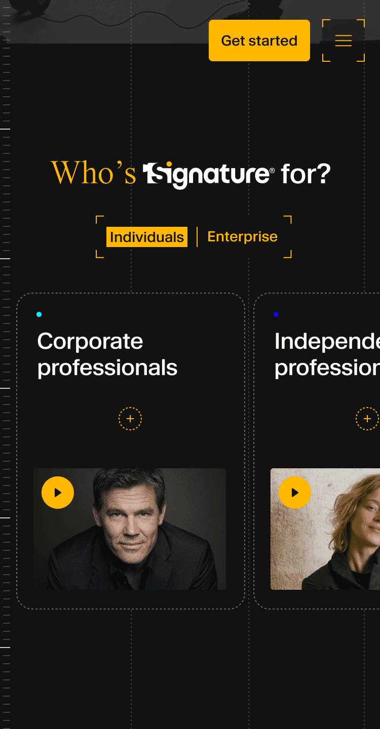 1Signature target audience - mobile.