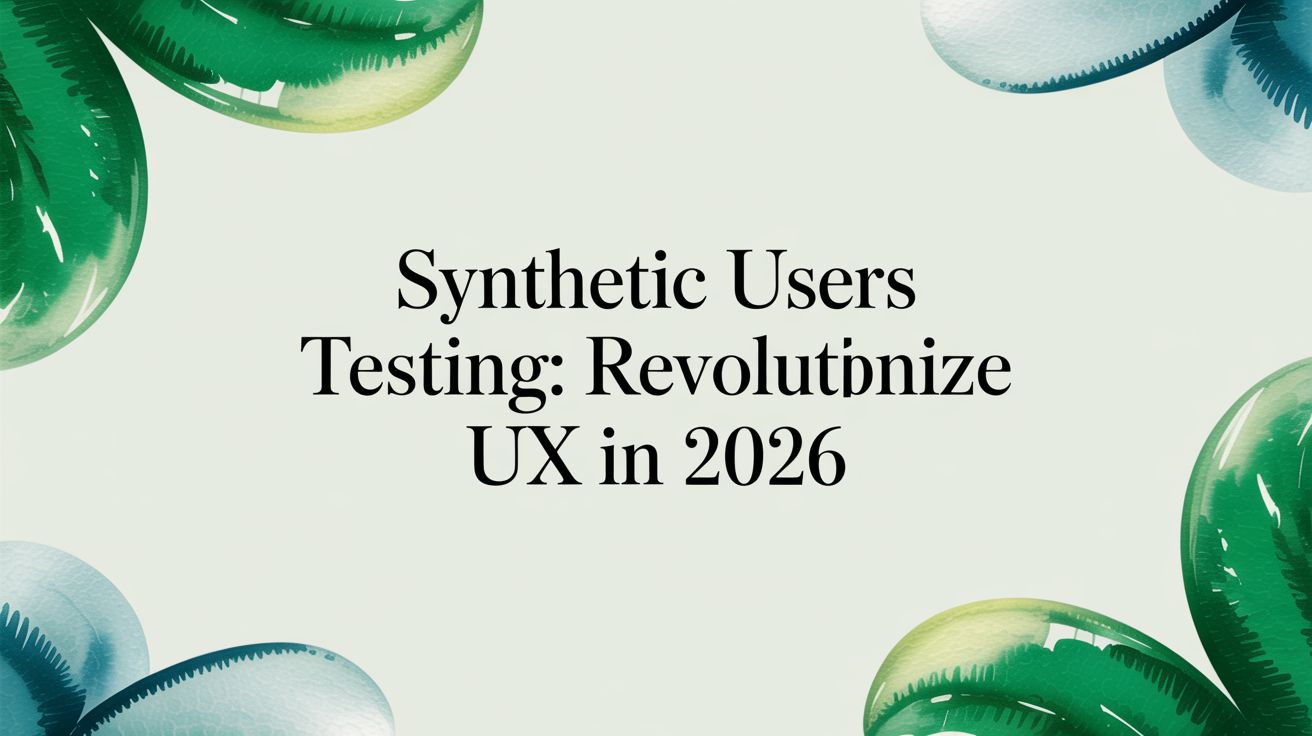 Synthetic Users Testing: Revolutionize UX in 2026