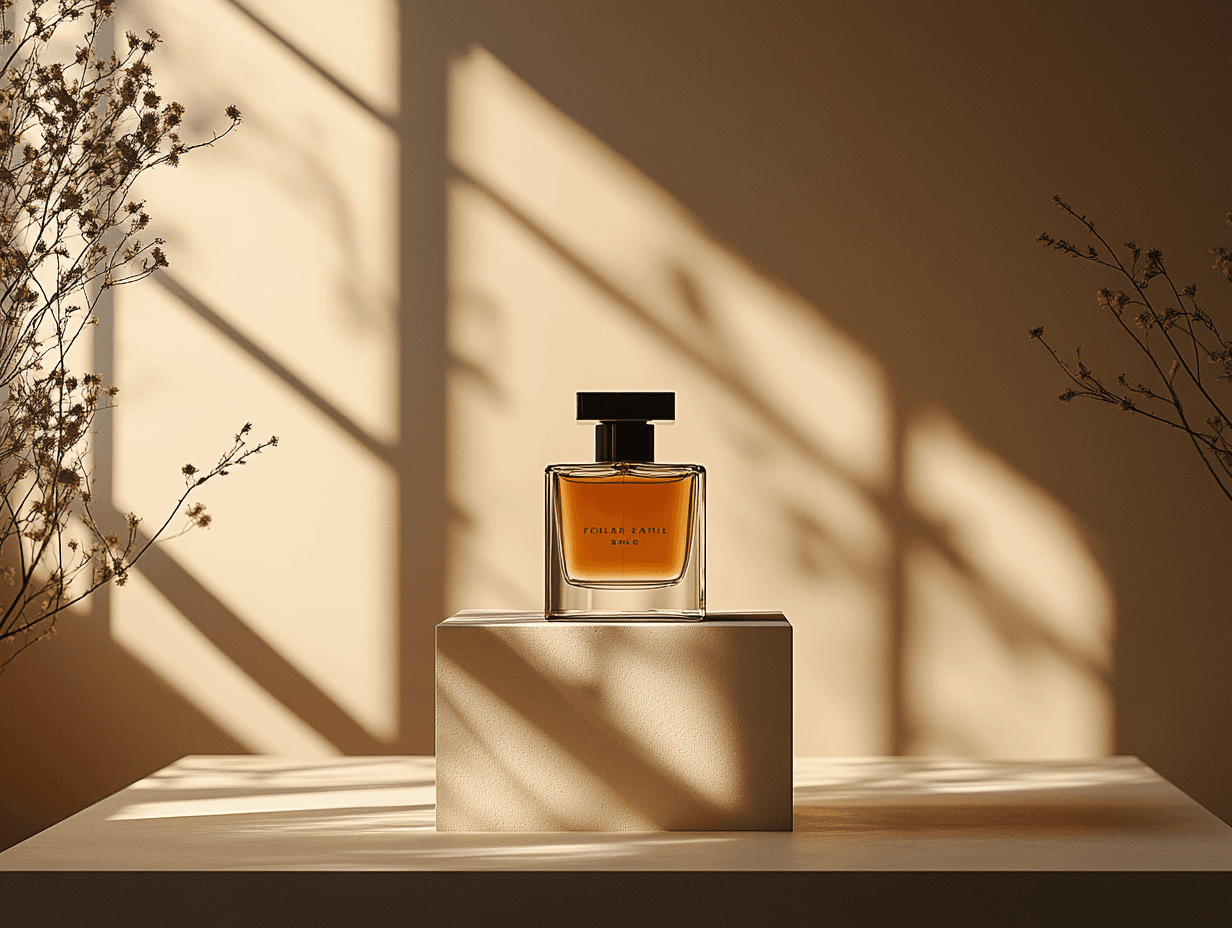 Product shot of a fragrance bottle.